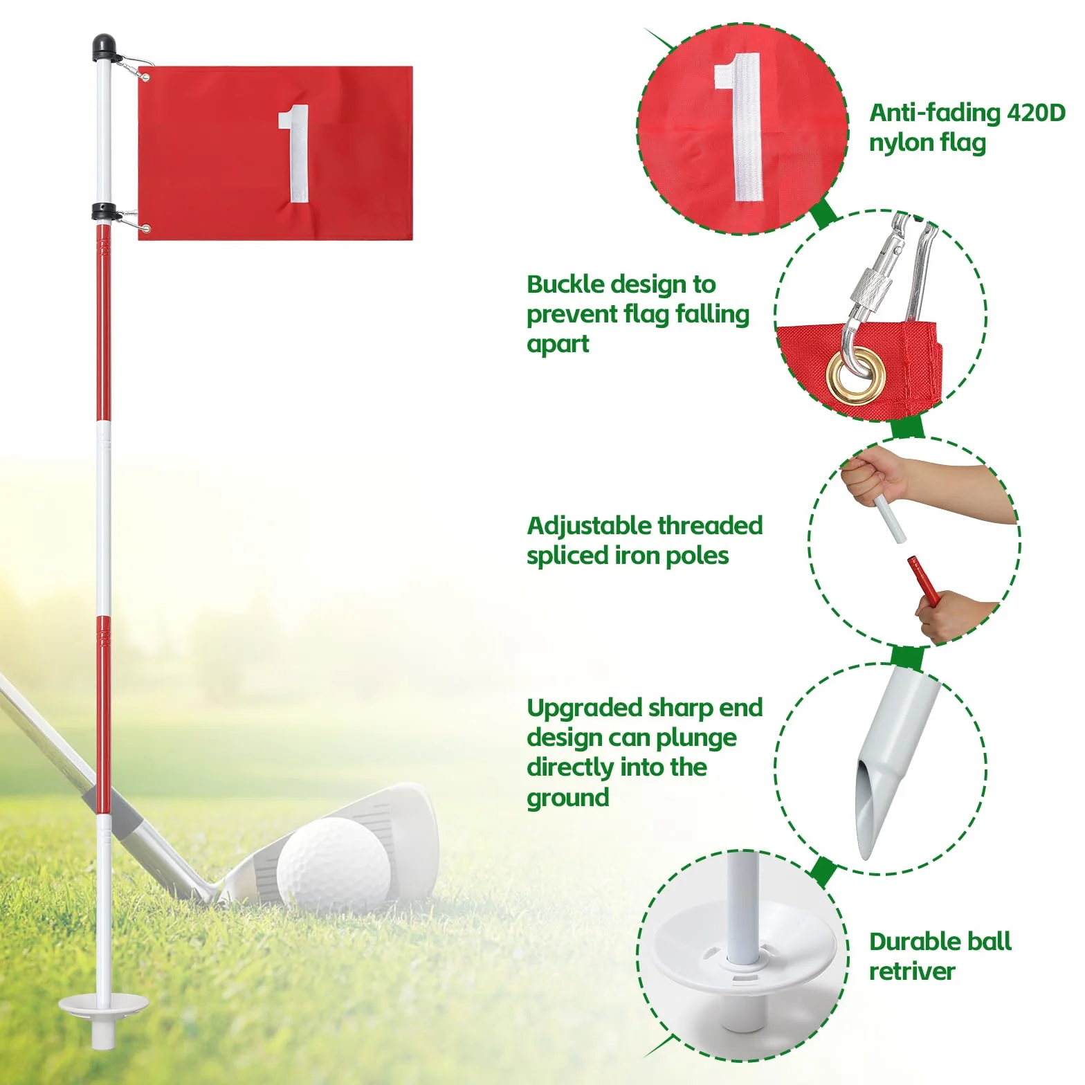 Bastones de bandera de golf