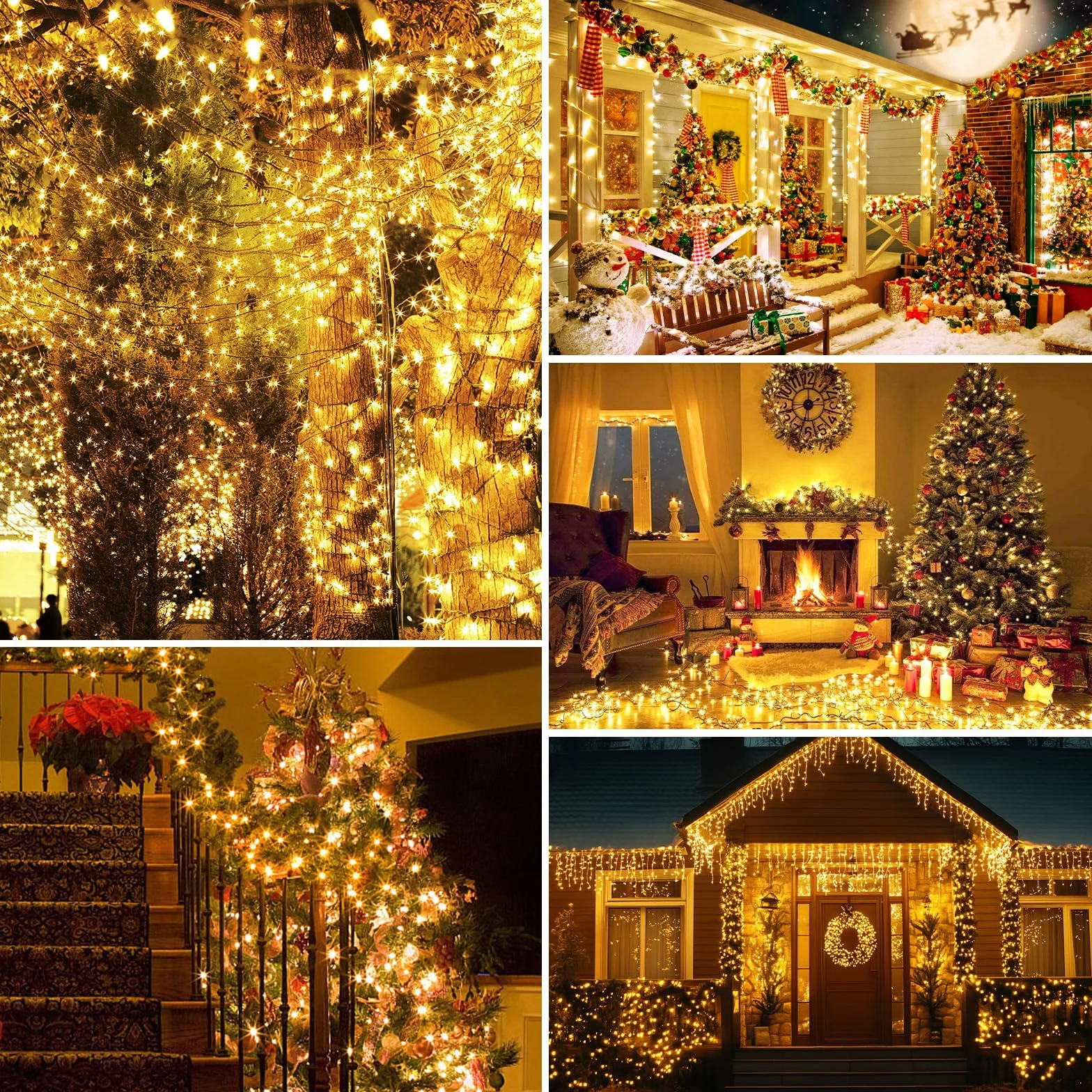 Luces Navidad LED 300 30 Metros 8 Modos Resistente al Agua Blanco Cálido