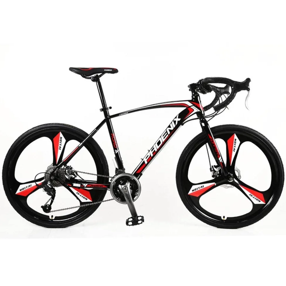 Bicicleta de Carretera 700C 21/27 Velocidades 26 Pulgadas Velocidad Variable Manillar Curvado Bicicleta Masculina Y Femenina Estudiante Coche Carreras de Carretera, B, Talla Única/D/Talla Única