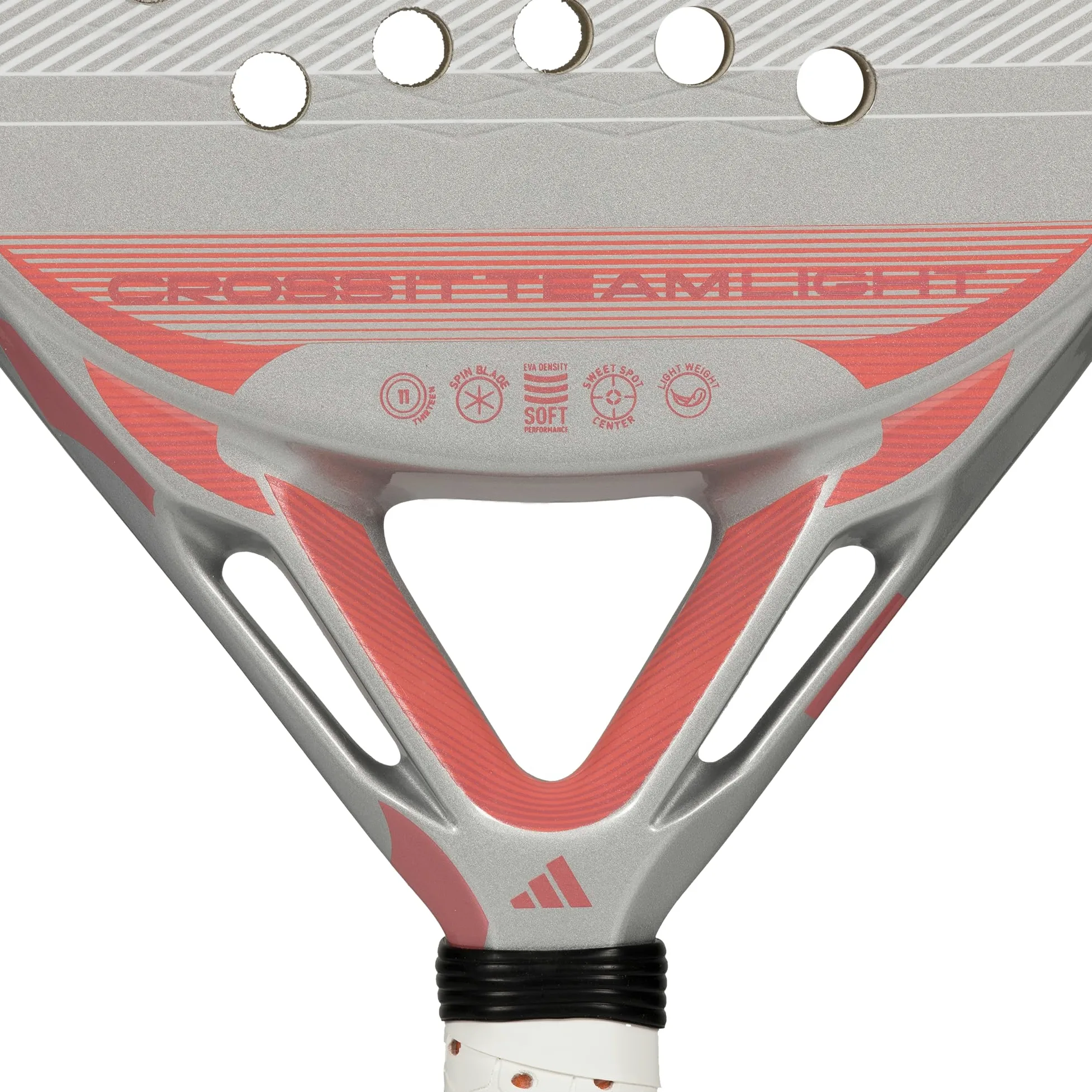 Pala de pádel adidas Cross IT Team Light 2026,Gris,Forma Redonda, Fibra de Vidrio, Goma eva Soft Performance