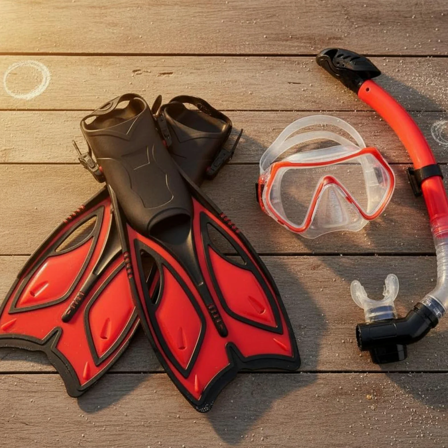 Amagogo Aletas y Máscara Equipo de Snorkel Conjunto Completo Gafas Visión Panorámica Silicona Flexible Tubo Seco Cierre Automático Aletas Ligeras Reducción de