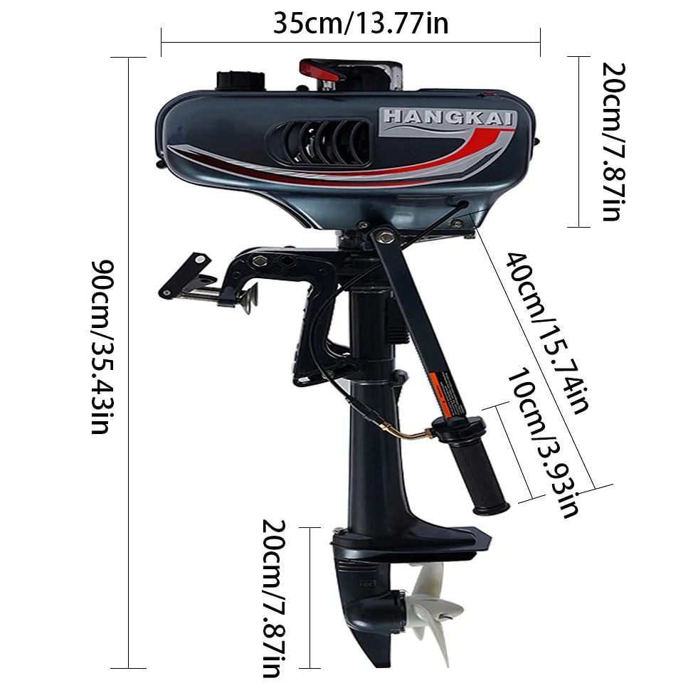 Motor fueraborda, motor inflable de 2 tiempos, 3,5 CV, motor de barco pesado, 2,5 kW, 5000 rpm, refrigerado por media sangre/refrigerado por agua, motores de gasolina para barcos, CDI, adecuado para
