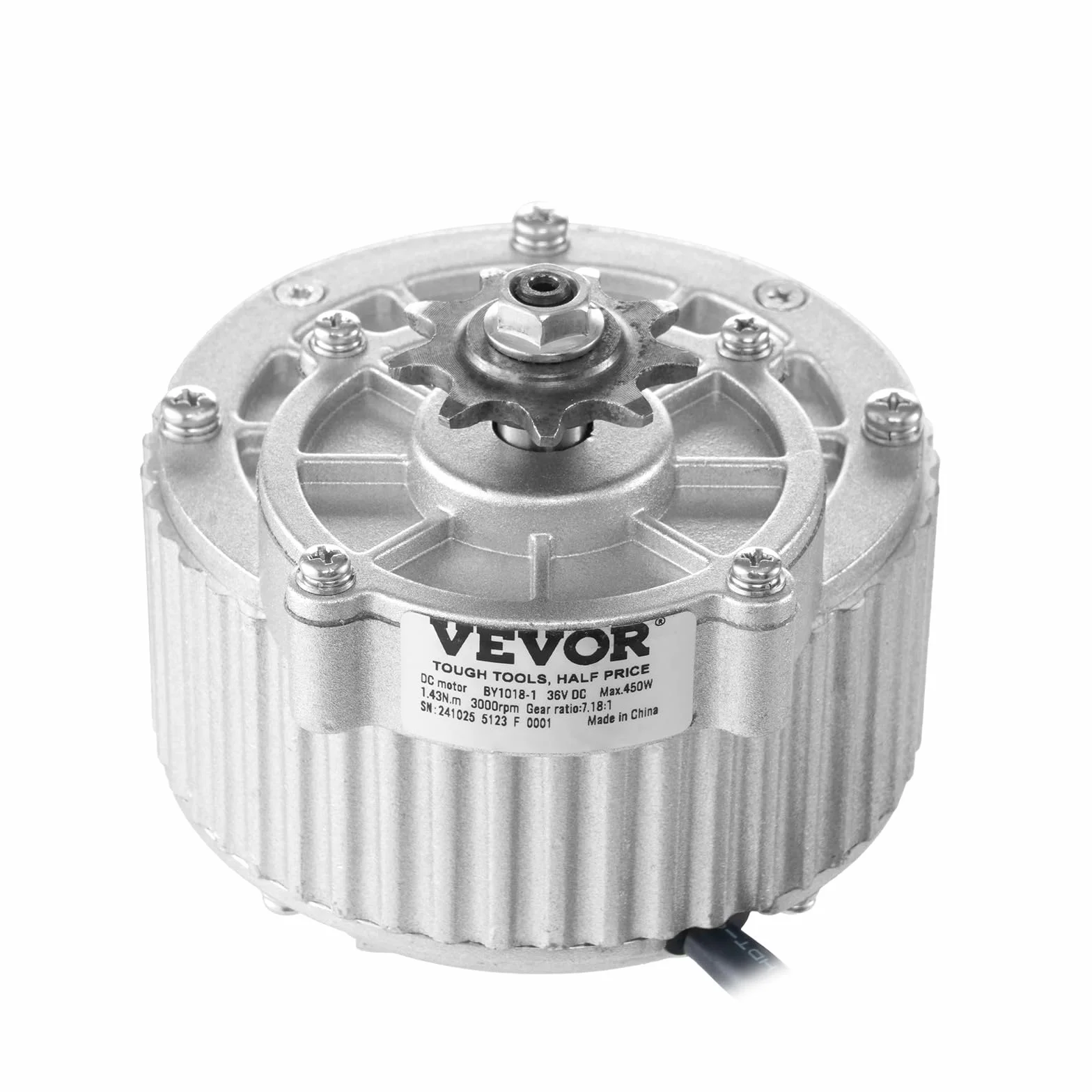 VEVOR Kit de Motor Eléctrico de CC Cepillado 450 W 36 V 3000 RPM con Controlador de Velocidad para Karts Bicicletas Eléctricas
