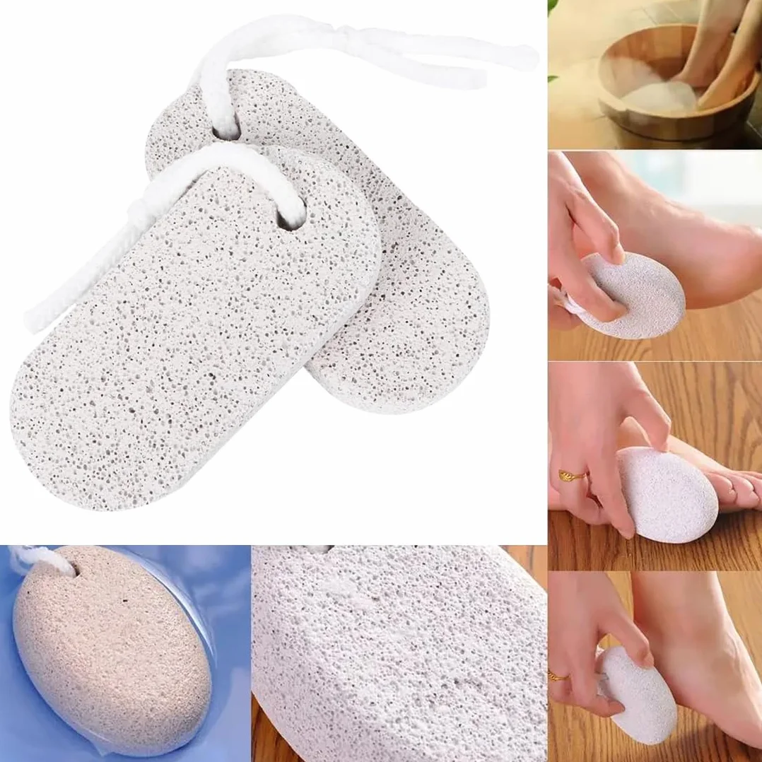 Piedra Pómez Natural para Pies, 2 Piezas Herramientas de Pedicura Exfoliante
