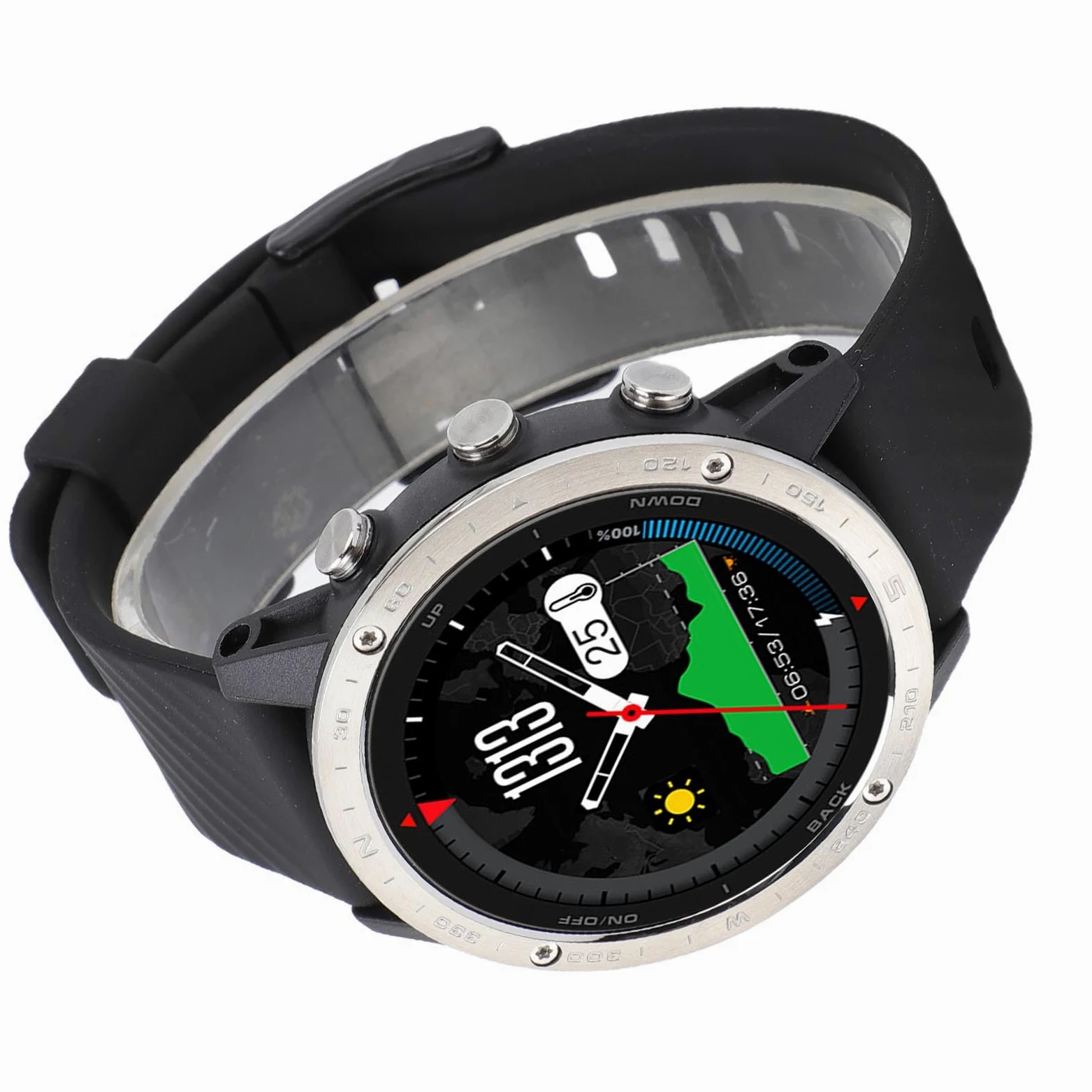 Dilwe Reloj Inteligente para Buceo, Barómetro con Sensor de Profundidad, Datos de Buceo en Tiempo Real, Resistente Al Agua hasta 50 M, Batería de 320 MAh, Notificaciones de Mensajes de (Black)