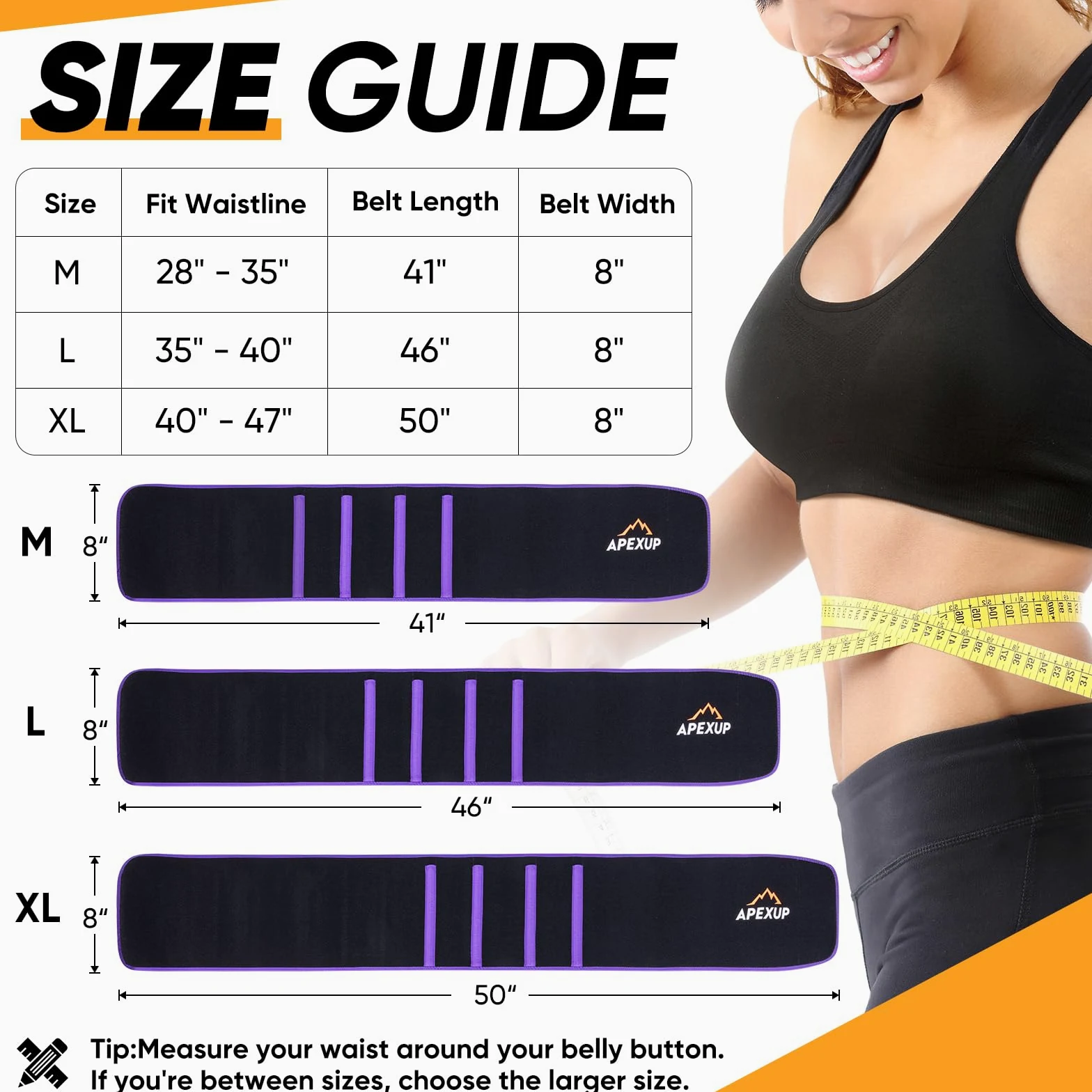 APEXUP - Entrenador de cintura para mujer, grasa del vientre inferior, banda de sudor para hombres, envoltura de estómago, recortador de cintura con soporte lumbar extraíble