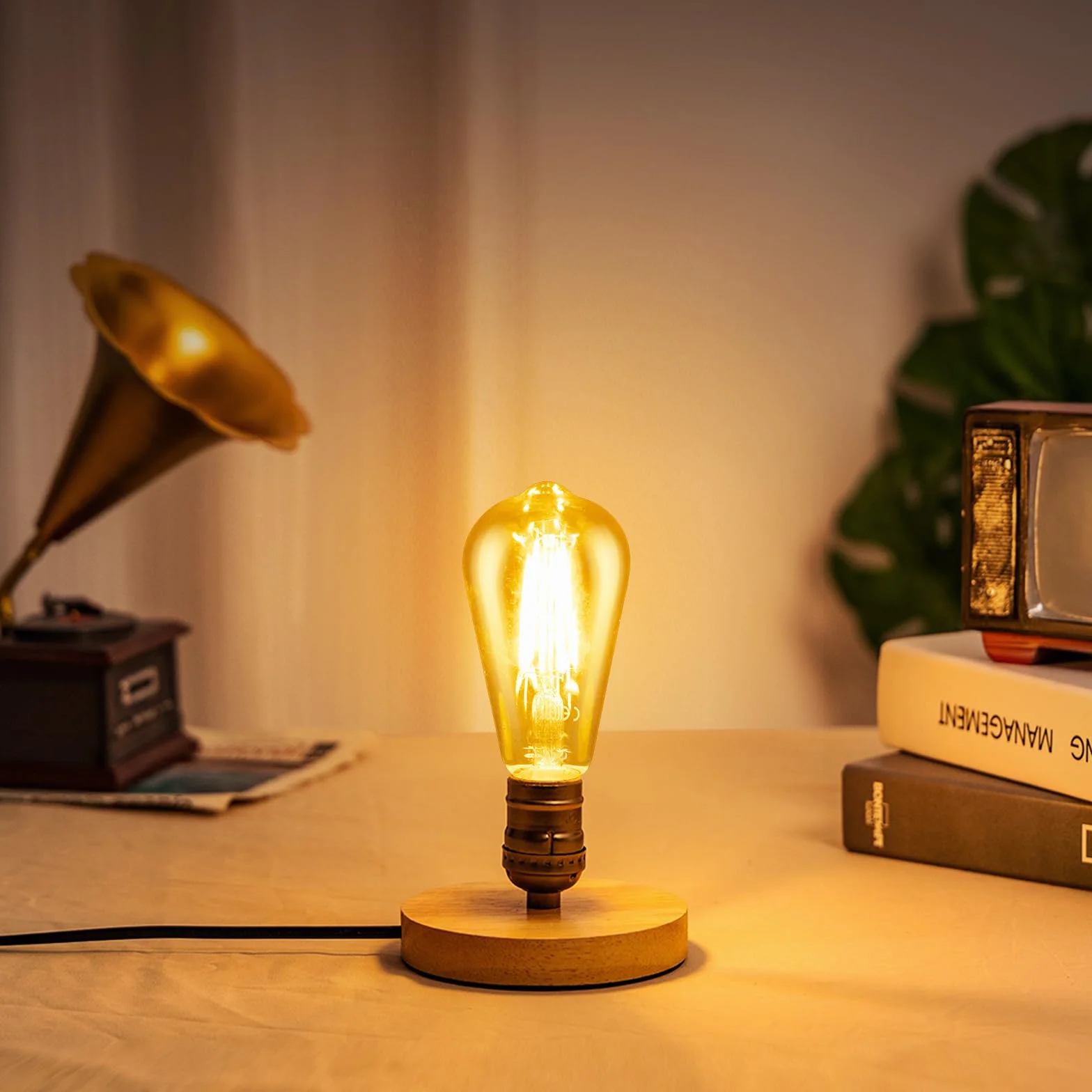 Aigostar ST64 Bombilla Edison Estilo Vintage LED E27 8W 60W Equivalente Blanco Cálido 2200K 360º Pack 4