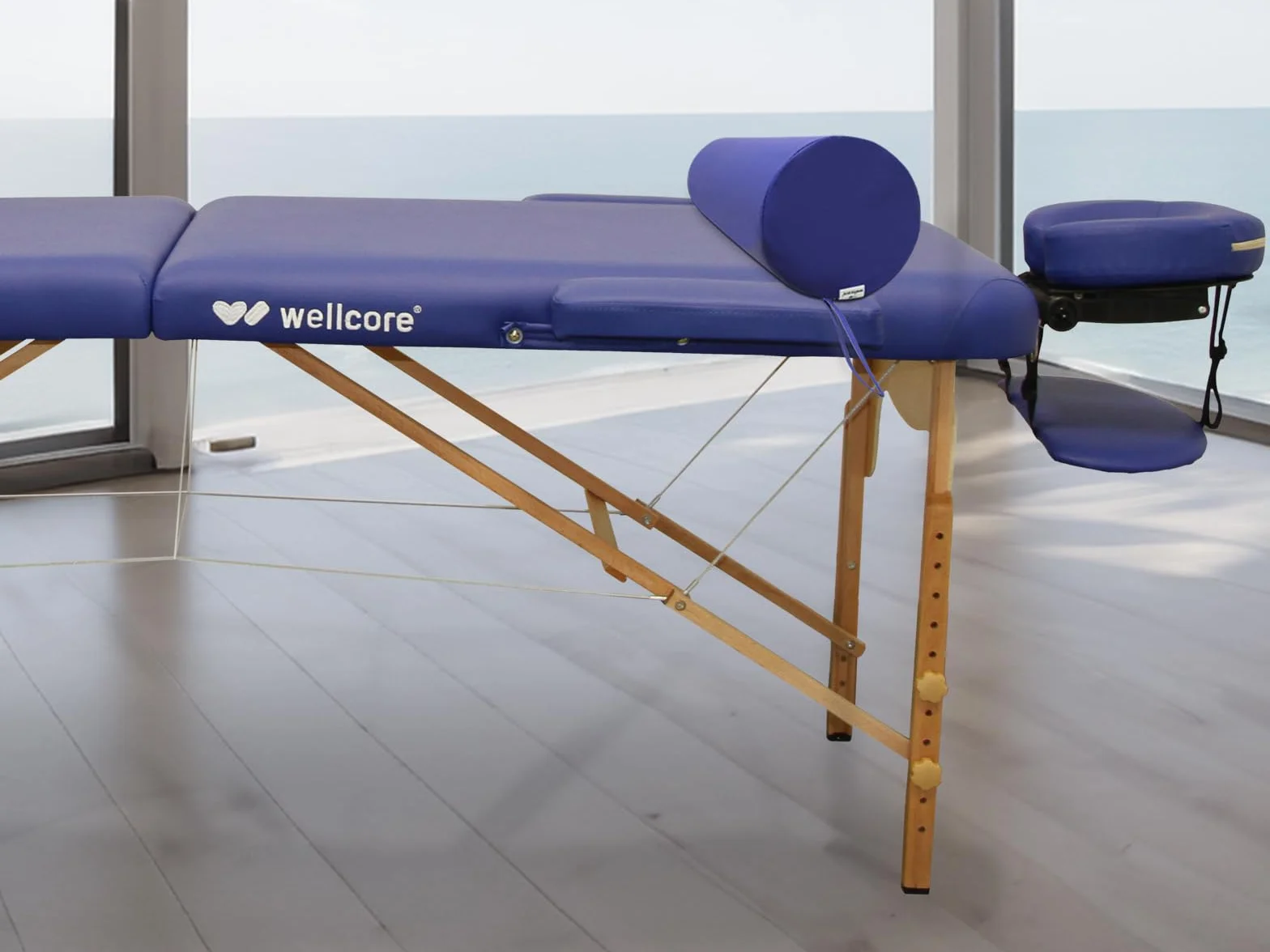 WELLCORE Cojín cilindro de masaje 60x20 cm Polipiel Desenfundable Negro