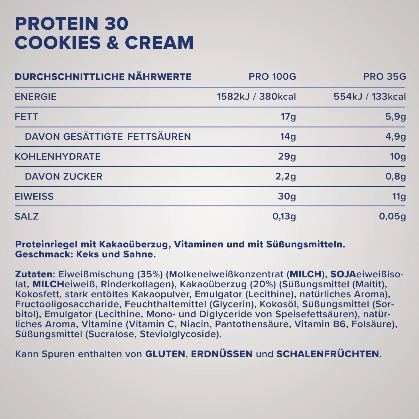 IronMaxx Protein 30 Cookies & Cream 6 x 35 g Barritas Proteicas Alto Contenido en Proteínas Bajo en Azúcar