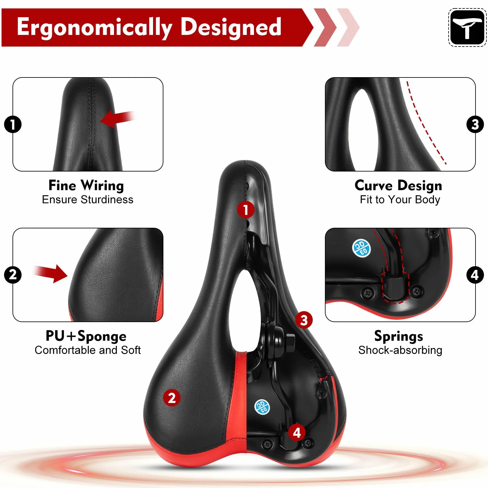 Sillín de Scooter Eléctrico,Asiento Scooter Eléctrico para X-i-a-o-m-i,Altura Ajustable, Absorción de Impactos