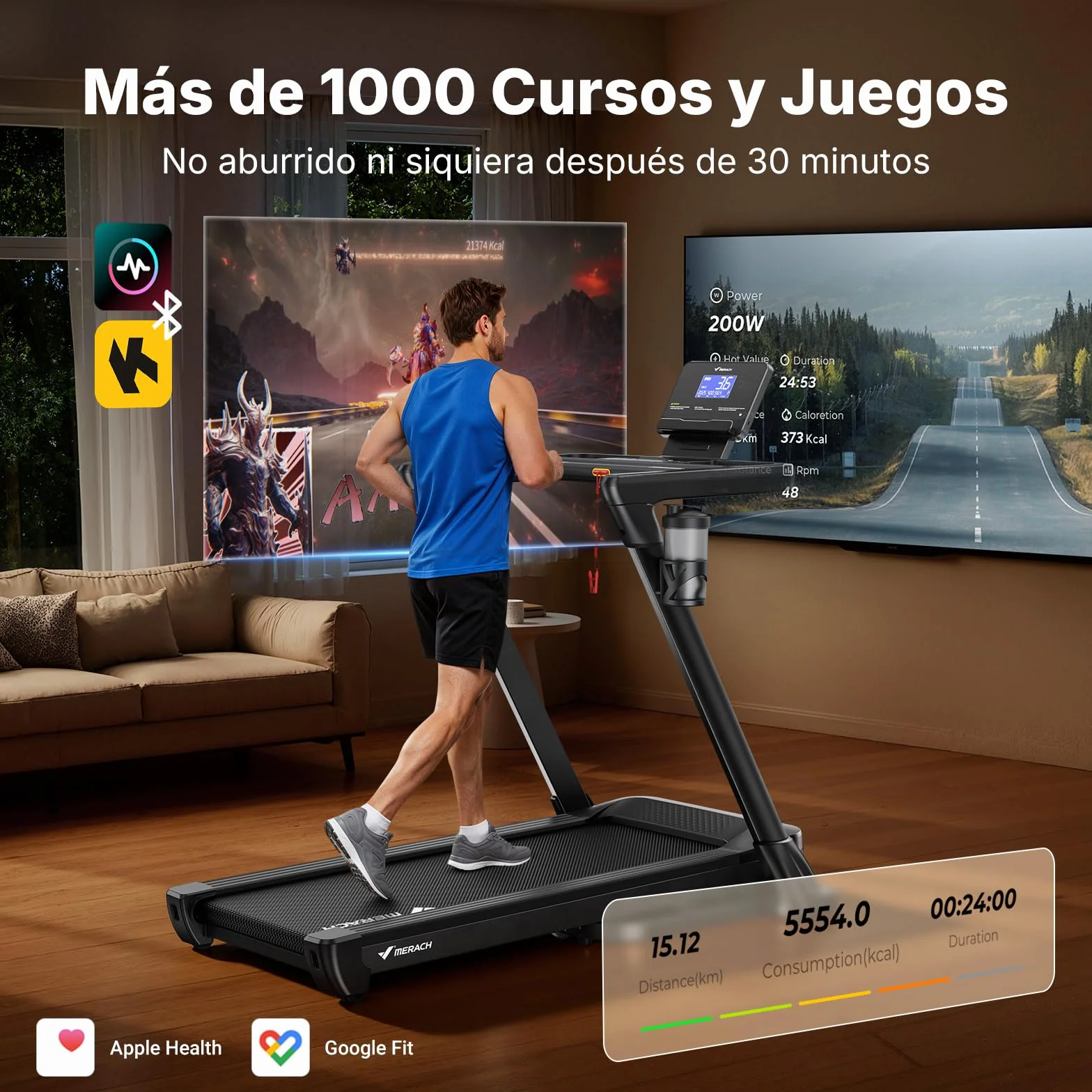 MERACH Cinta de Correr Plegable 46*120 CM/46*140 CM, 18% Inclinación Automática Cinta de Andar, 3.5HP Walking Pad, 14KM/H Caminadora Electrica para Hogar/Oficina, 159KG Treadmill for Home, LCD, App