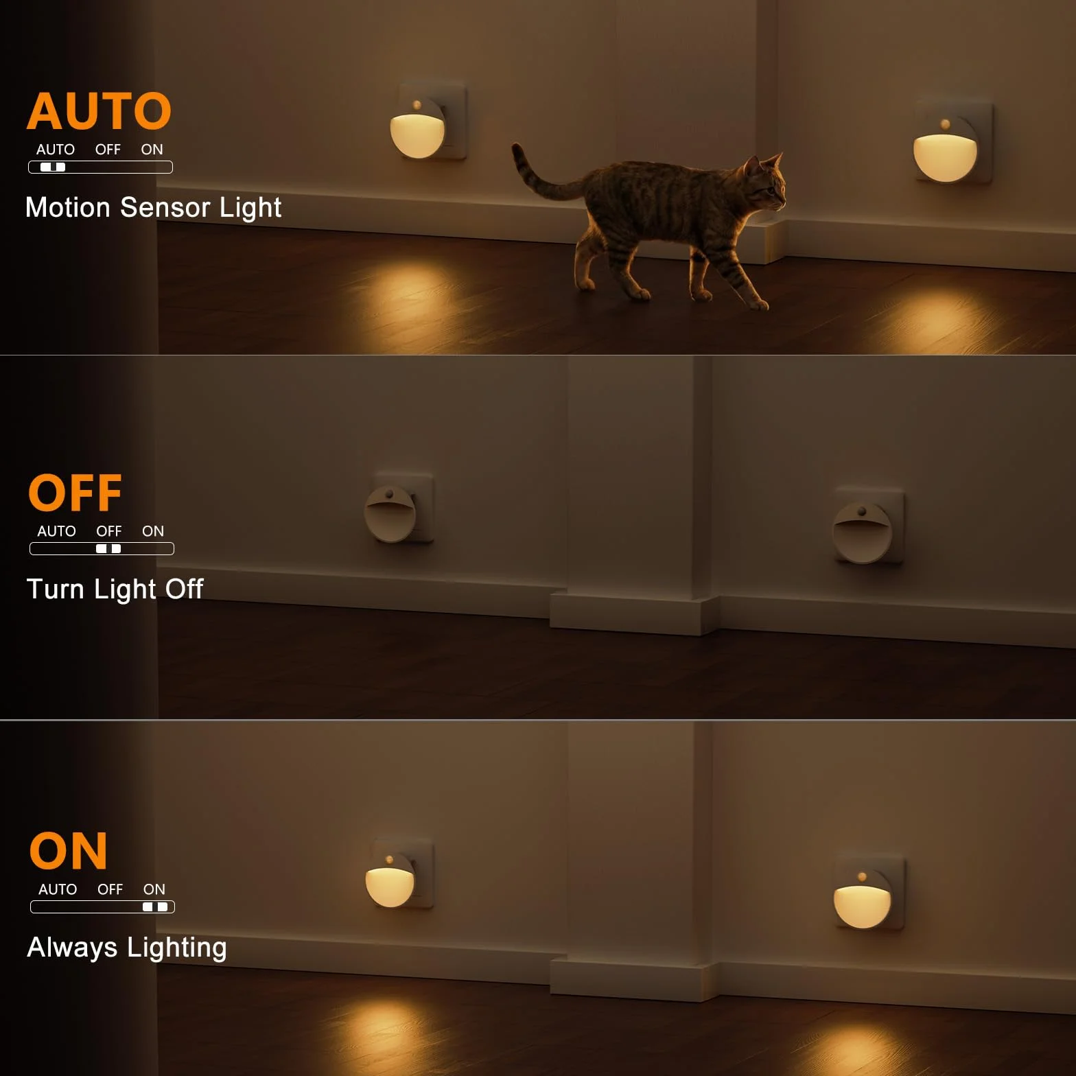 Luz Nocturna LED Enchufable con Sensor de Movimiento y Crepuscular, Brillo Regulable, 2 Unidades
