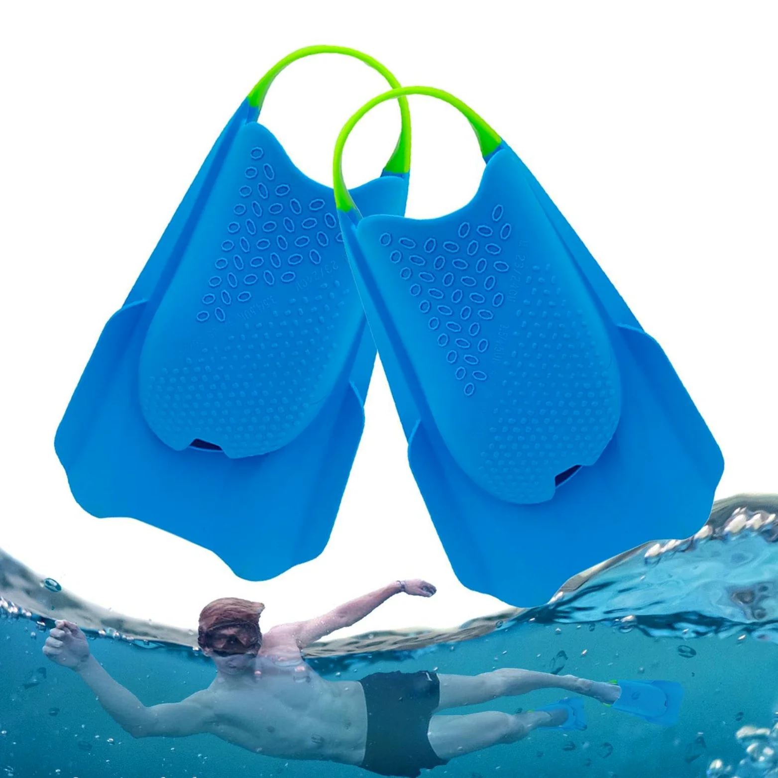Aletas de natación – Aletas cortas de silicona de talón abierto, aletas de buceo ligeras | para mujeres principiantes, piscina, playa, buceo, esnórquel, entrenamiento de natación