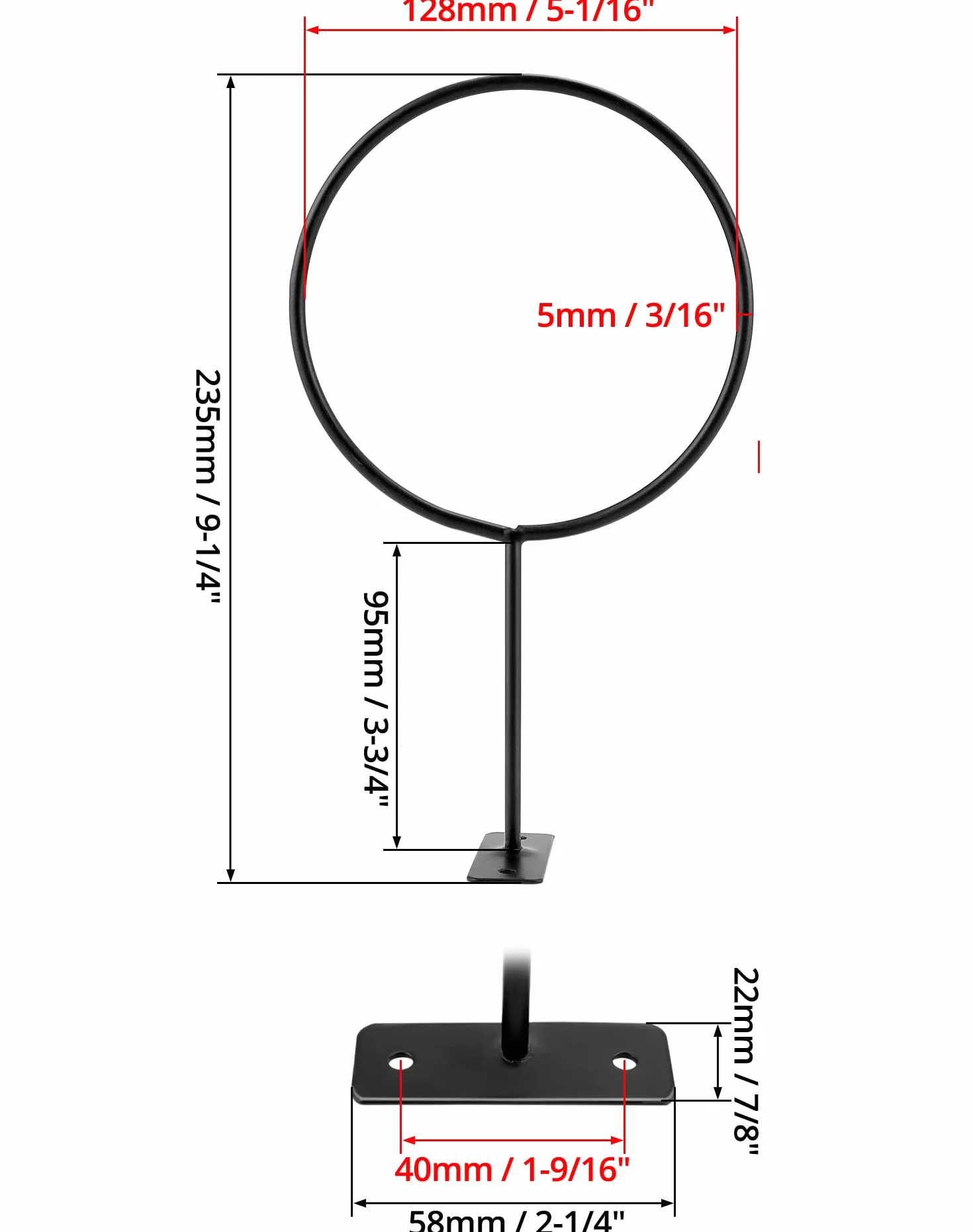 QWORK® 8 Piezas Soporte de Pared para Bolas de Metal, Soporte de Pared de Bola Montada, Negro, para Baloncesto, Balones de Fútbol, Voleibol y Más