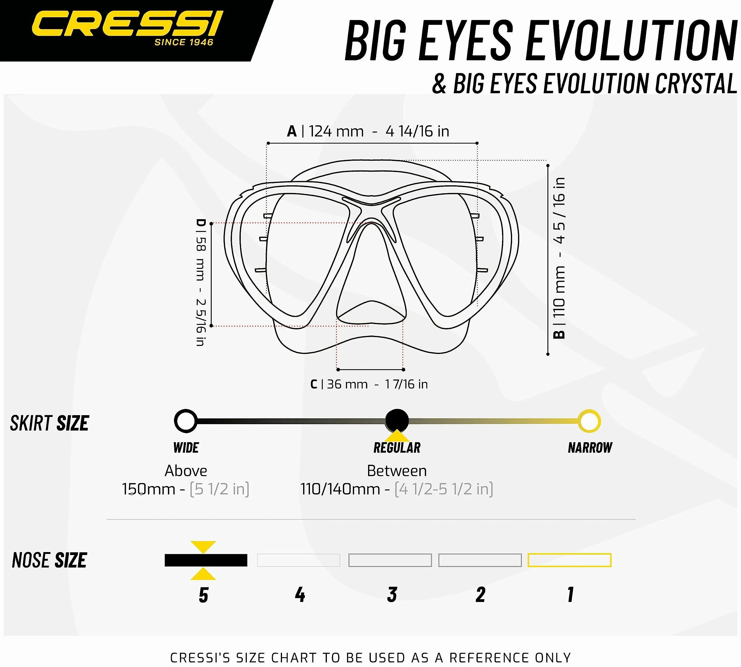 CRESSI Men's Big Eyes Evolution Scuba Diving and Snorkeling Mask
