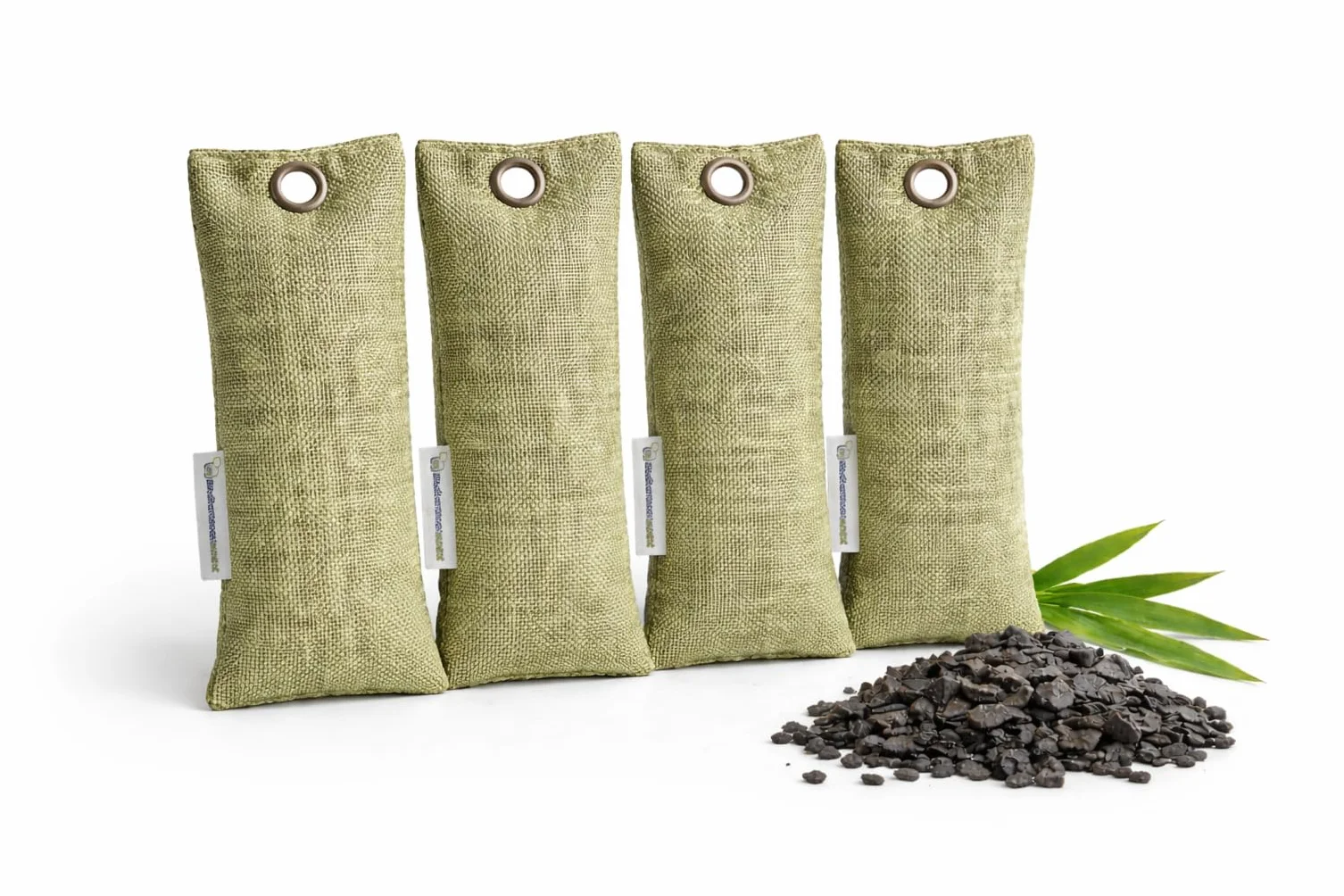 Saquitos Carbón Activo Bambú | Deshumidificador y Purificador de Aire | Neutralizador de Olores | Pack 4x75g