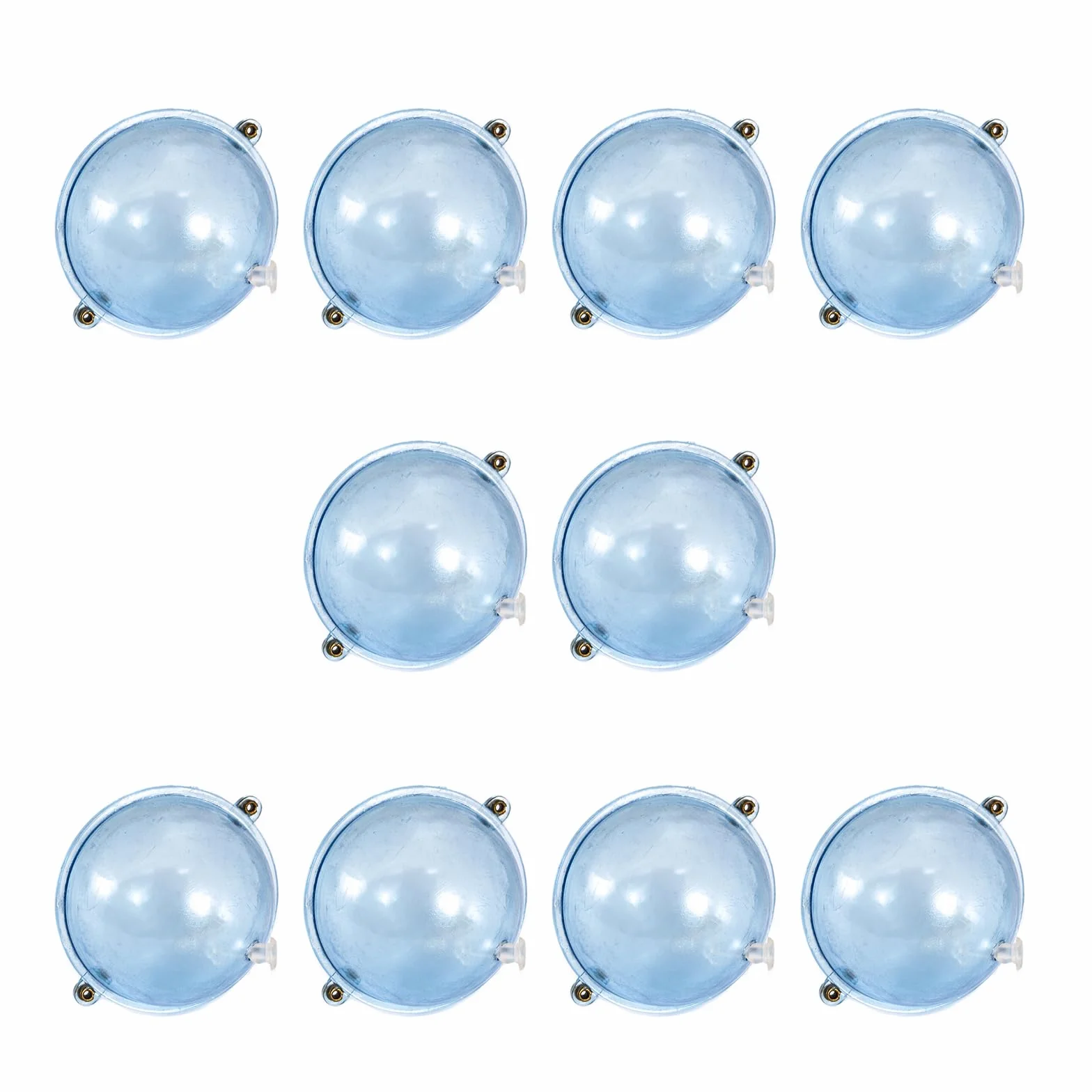 10 piezas de flotador de pesca con bolas redondas transparentes, superficies de burbujas huecas, flotadores de burbujas de agua, aparejos fáciles de usar