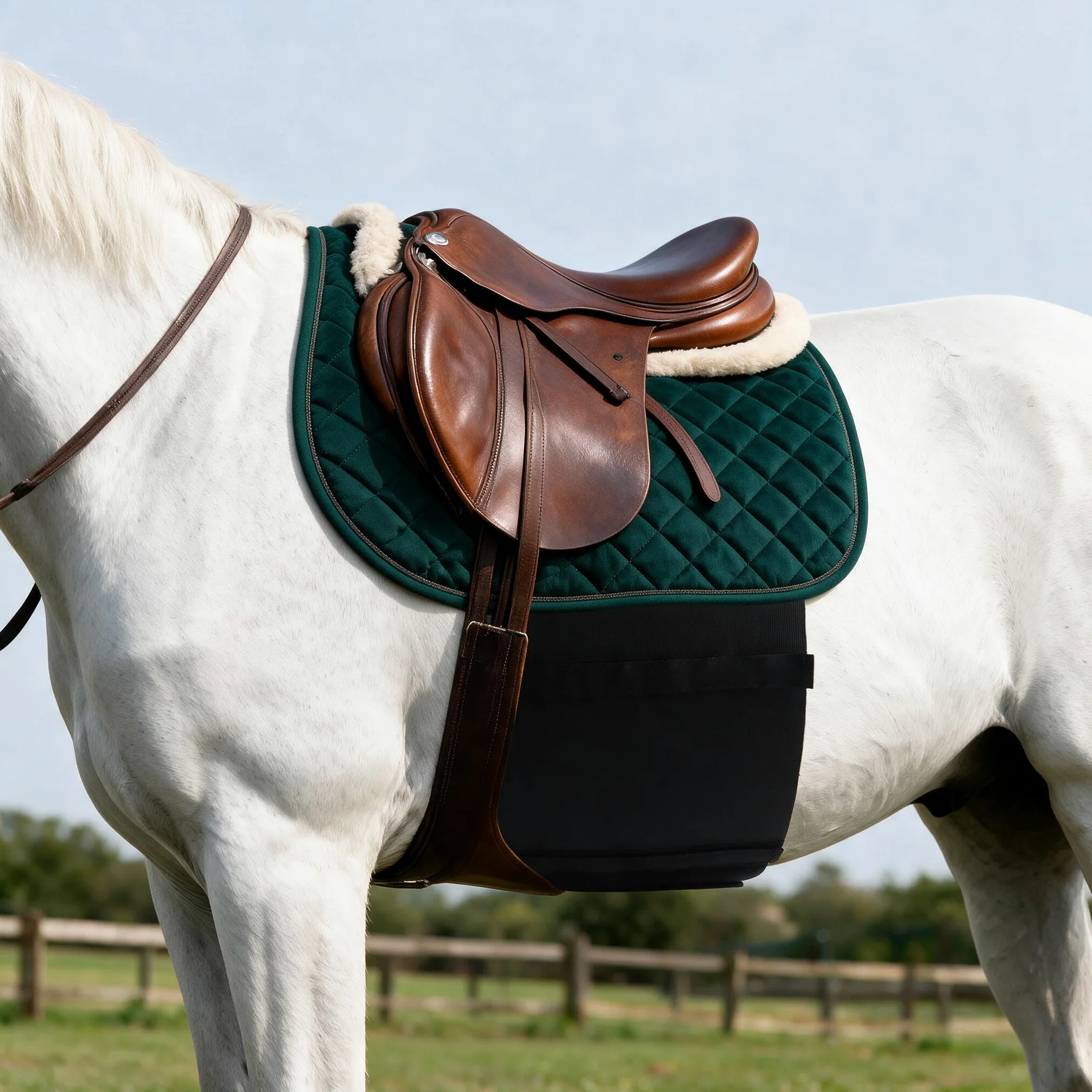 Cubierta protectora de vientre de caballo negro para proteger el abdomen de espolones y piel lesionada, cómoda banda transpirable para el vientre, banda de espolones de caballo, tamaño