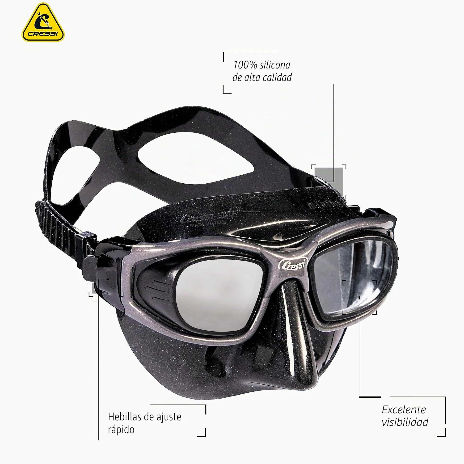 Cressi Minima - Gafas de Buceo, Color Negro