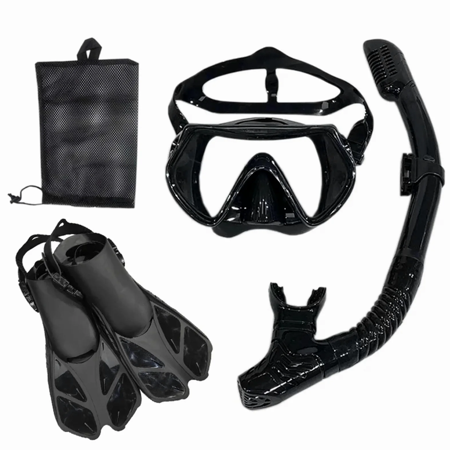 Kit de de Buceo Máscara y Gafas de Buceo con Tubo de respiración, Conjunto de Tubo de natación para Adultos Unisex Buceo(White Black,S/M)