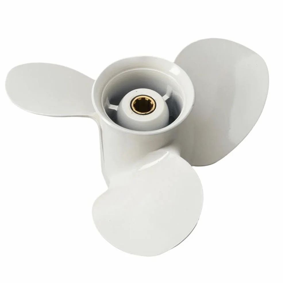Hélice 63V-45945 9 1/4x9 compatible con motor fueraborda 9.9 F9.9 15HP F15C F15 F20 aluminio 8 dientes estriado derecha