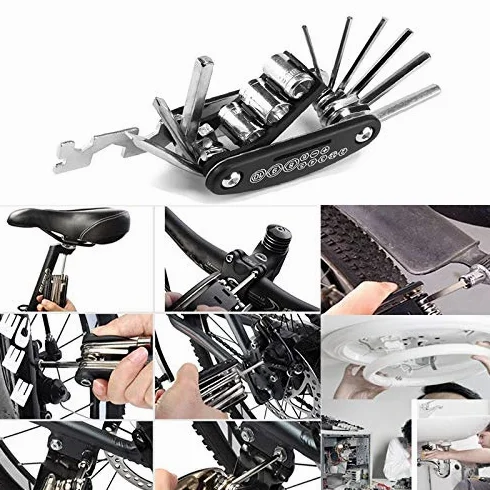 Enchufe portátil para Bicicleta de montaña, Llave Multiusos, Destornillador Multiherramienta para Bicicleta, Motocicleta, Bicicleta, Allen Fix Touring Pocket