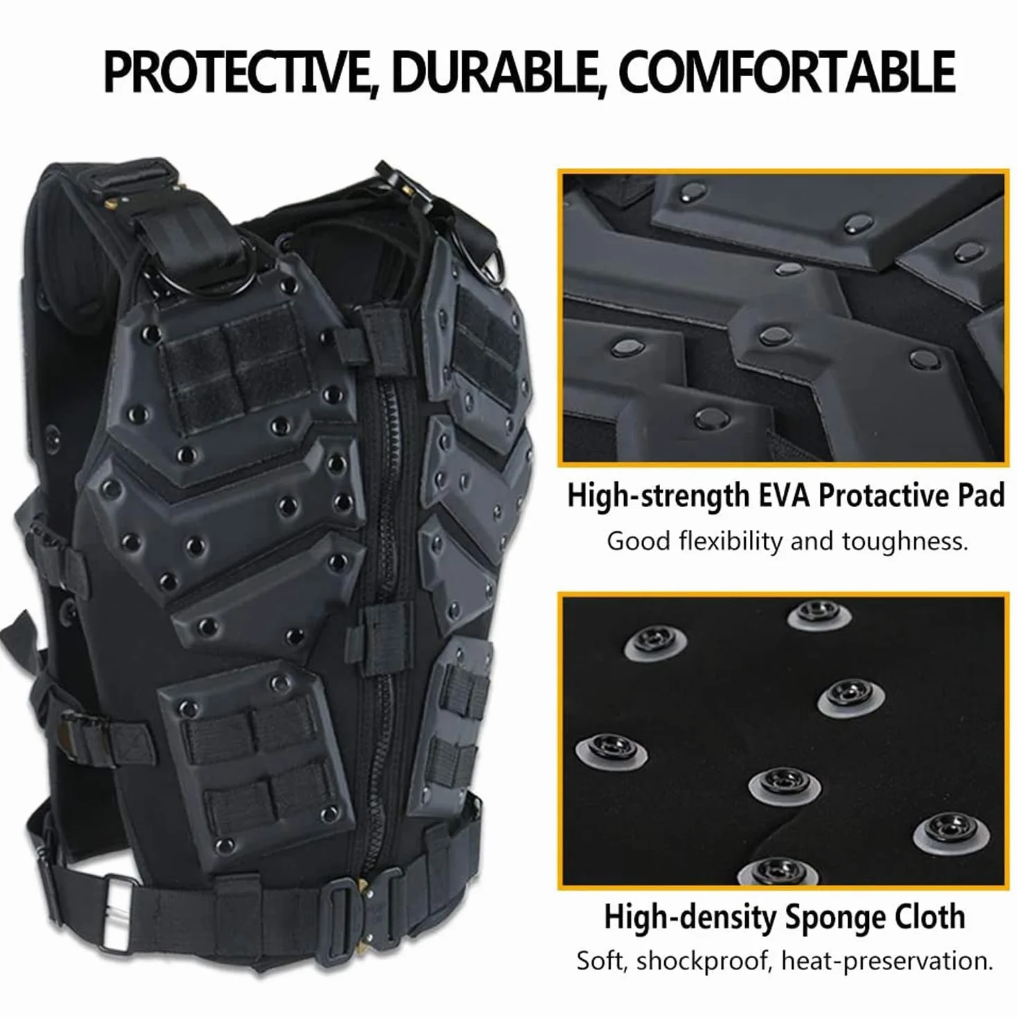 Chaleco táctico Airsoft Chalecos Molle Protector de pecho Ajustable Paintball Cosplay Traje de película CS Game Combat Militar Entrenamiento al aire libre Ajuste S-XL Tamaño Adulto Hombres Mujeres