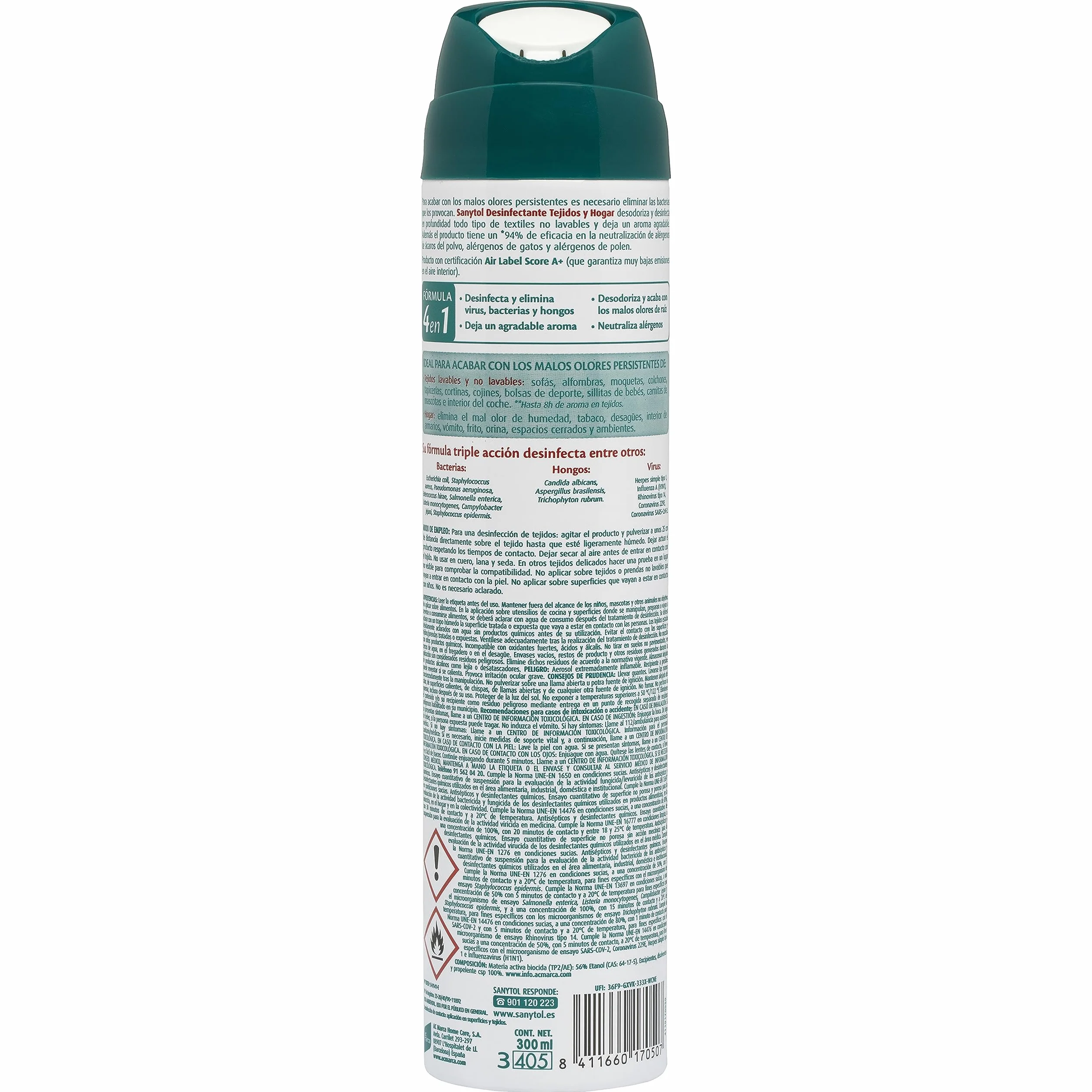 Sanytol Desinfectante Hogar y Tejidos 300 ml Flor de Algodón