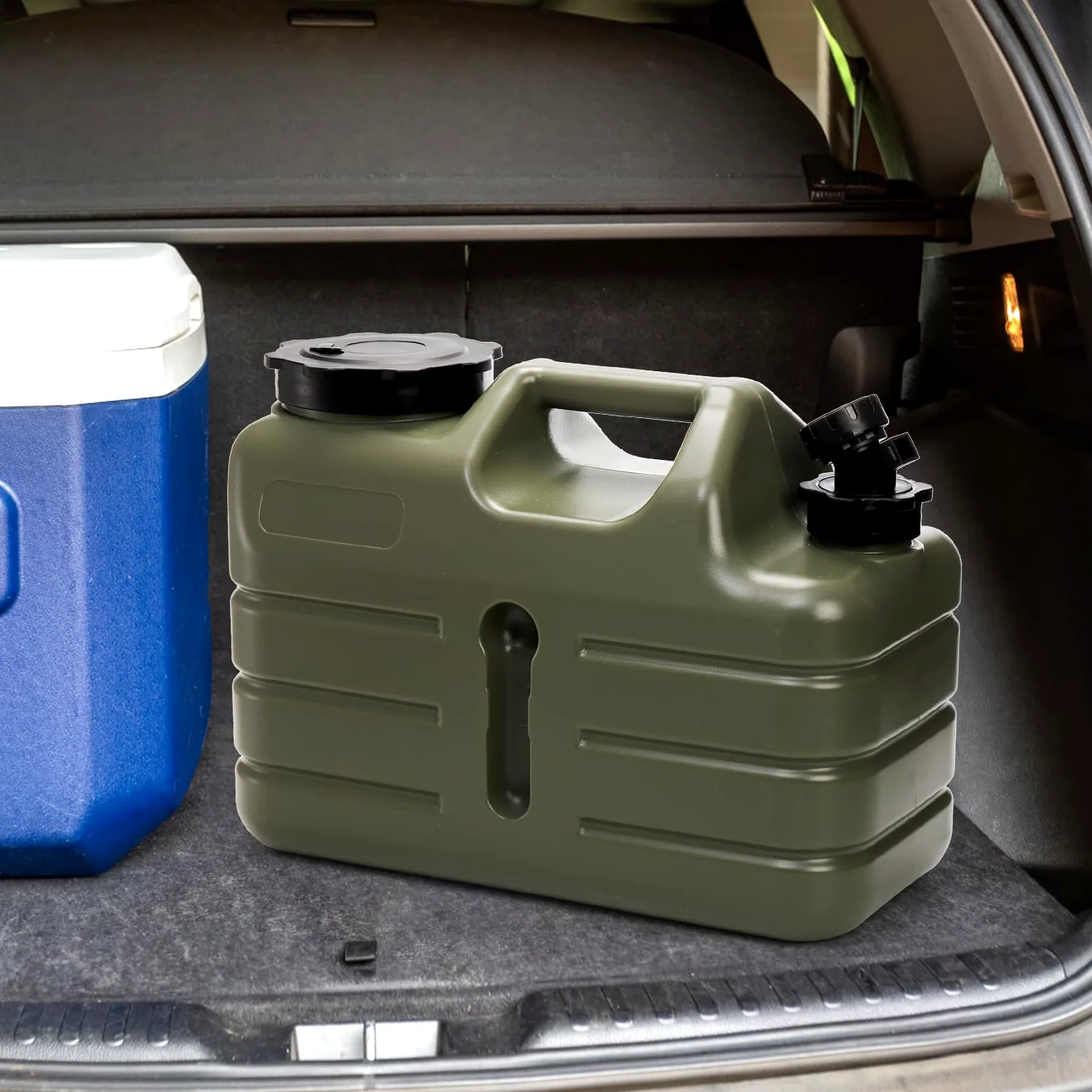 Dicunoy Contenedor de Agua con Espiga, contenedor de Almacenamiento de Agua de Camping de 11 L con Grifo, dispensador de Agua Grueso portátil sin BPA para vehículo, Coche, al Aire Libre, Senderismo