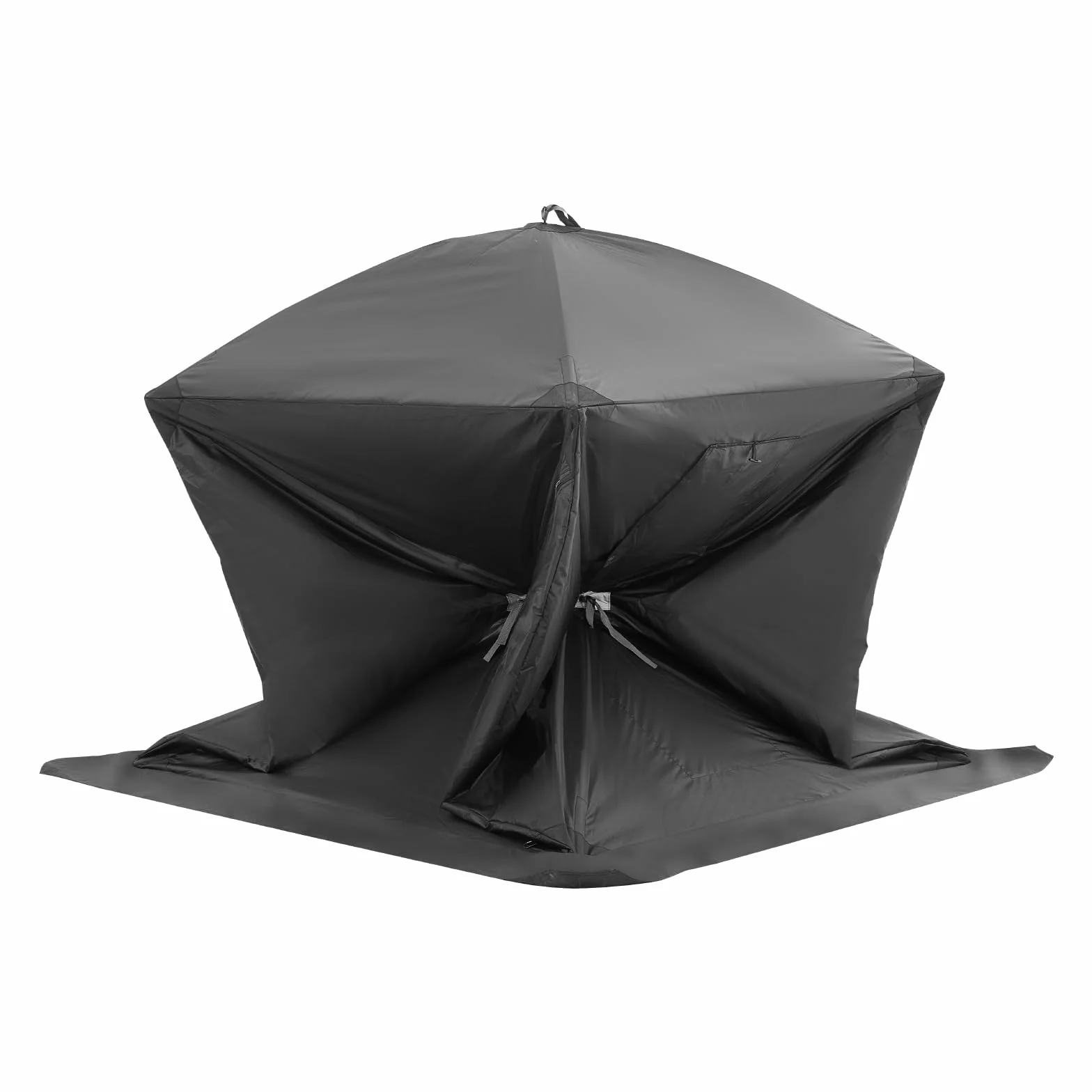 VEVOR Portable Pop-Up Ice Fishing Tent, 1-8 Person Insulated Ice Shelter, Large Fishing Area, Hub-Style Ice Shanty for Winter Fishing, Waterproof Oxford Ice Cube with Anchors/Ropes/Carrying Bag
