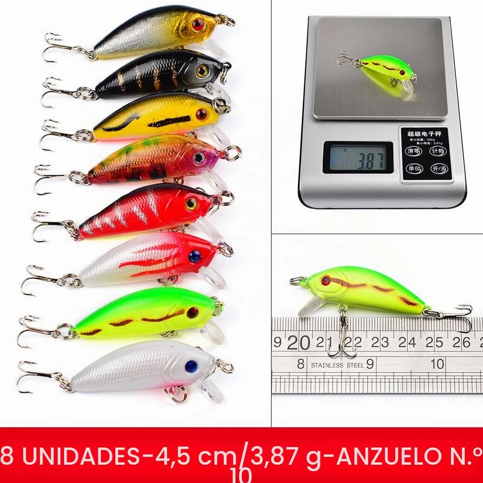 48PCS Cebo de Pesca Señuelos de Pesca con Ganchos Cebos Artificial Swimbait Manivela Cebo Cucharillas Pesca Accesorios Aparejos De Pesca para la Pesca #2