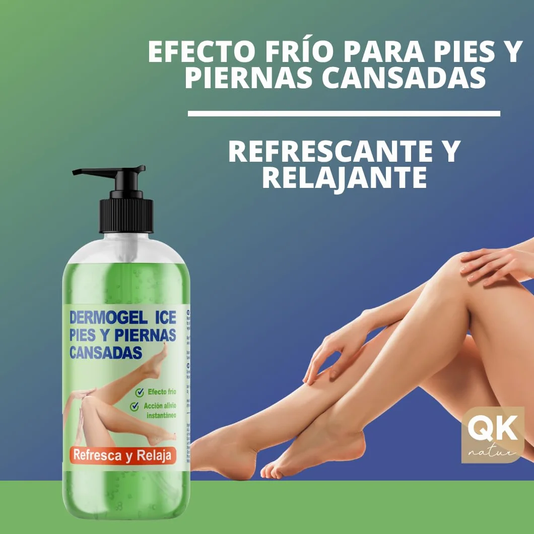 QKnatur Gel Efecto Frío para Pies y Piernas Cansadas 500 ml Antiinflamatorio Refrescante