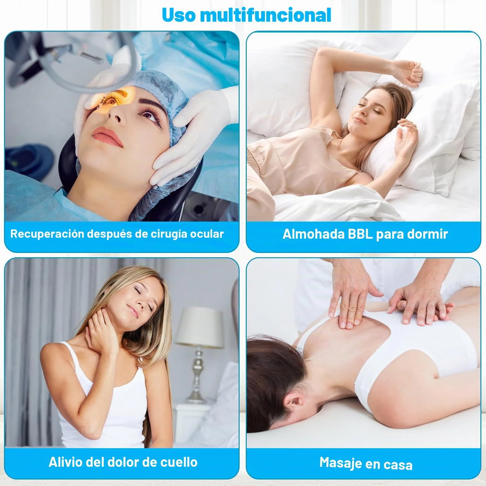 Almohada facial para dormir después de cirugía ocular con orificio, reposacabezas de masaje para hogar