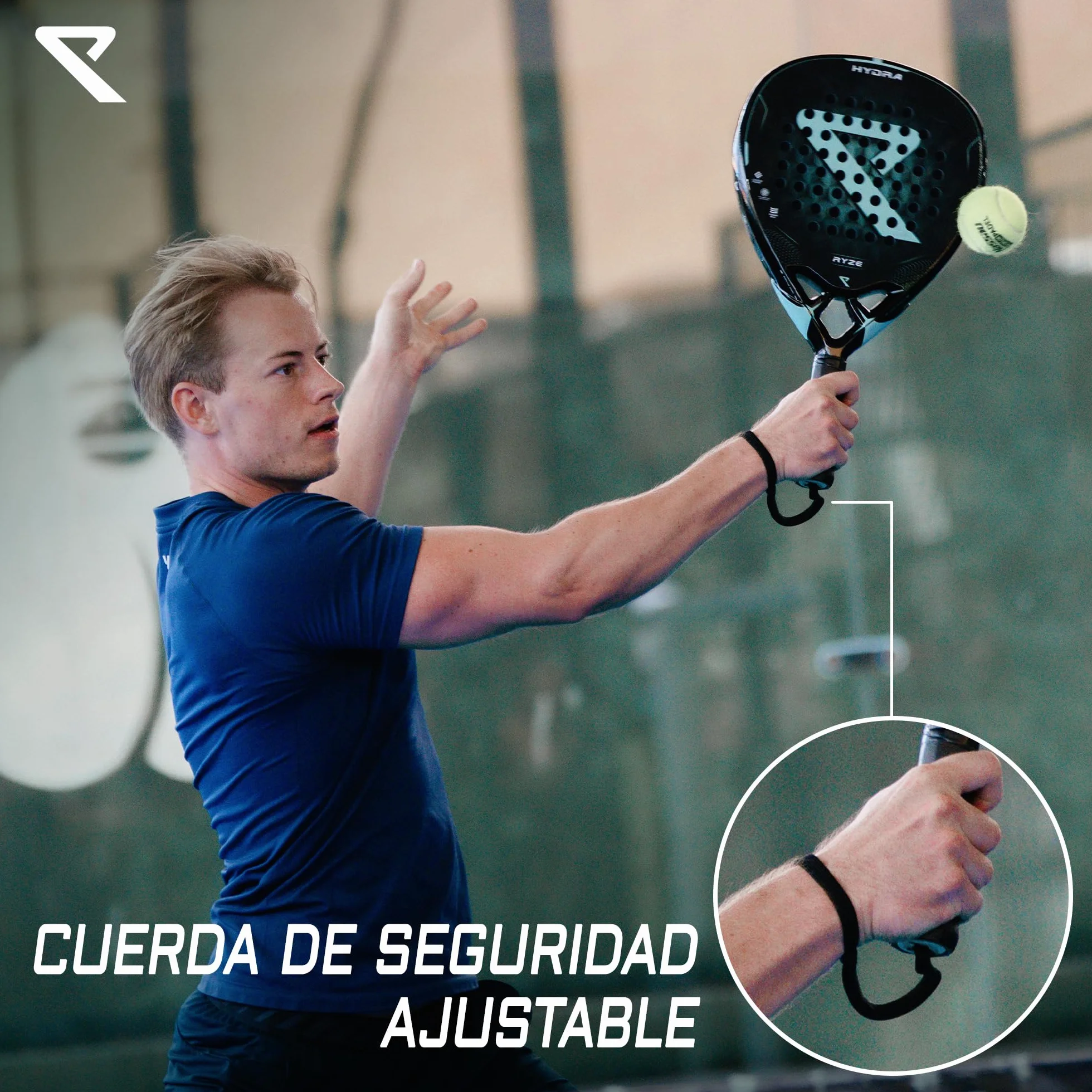 RYZE Hydra Pala de Padel 100% Fibra de Carbono - Máxima Potencia y Control - Raqueta de Padel 365g con Espuma EVA-18 Flex - Unisex Pala de Padel para Hombre y Mujer - Padel Raqueta con Funda Incluido