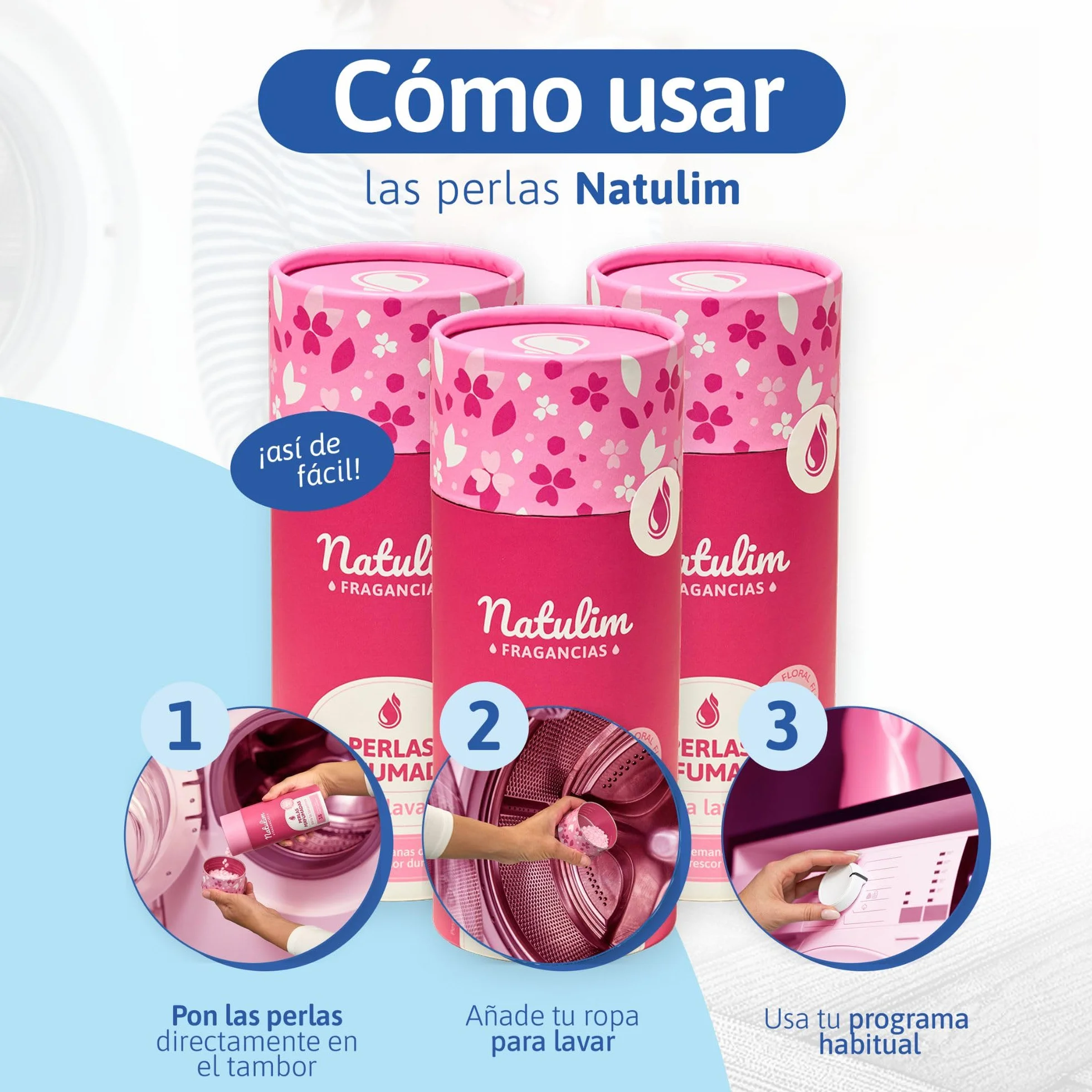Natulim Perlas Perfumadas Aromatizantes para Ropa Fragancia Duradera 30 Lavados Floral