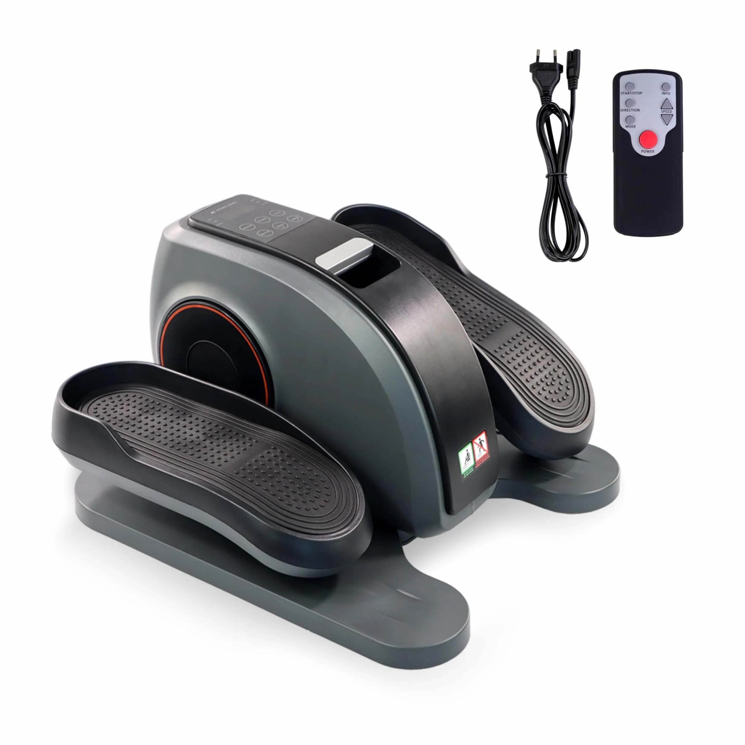 Mobiclinic® Fitness, Pedaleador eléctrico, Veleta, 10 velocidades, 3 programas, Pedales estáticos, Pantalla LCD, 60w, Resistencia Ajustable, Mando, Antideslizantes, Motor silencioso