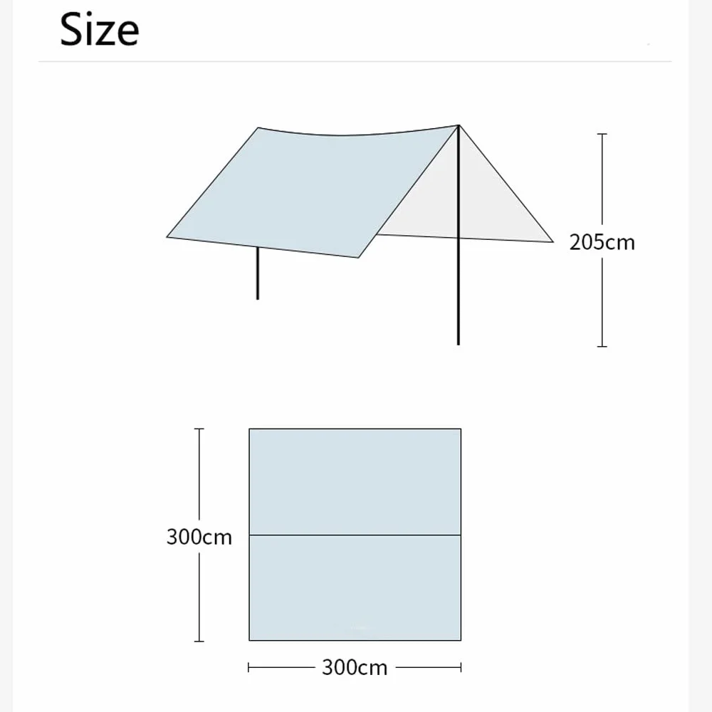 Lona Anti-Lluvia Tarpa de Tienda ligera 10x10 pies toldo toldo camping senderismo mochila deportes al aire libre