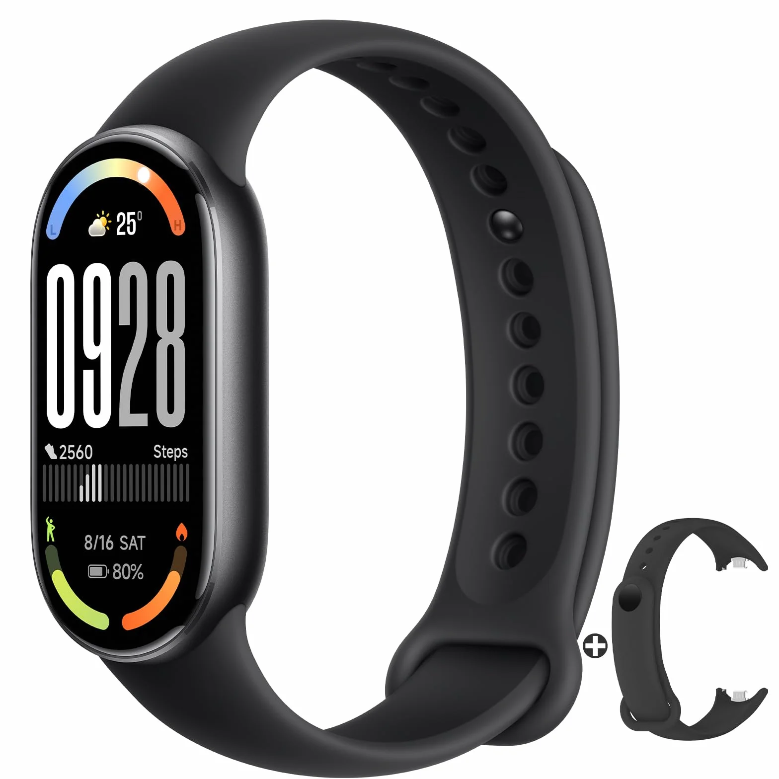 Xiaomi Smart Band 10, Pantalla AMOLED 1.72" 60 Hz, Autonomía 21 días, Monitoreo SpO2 y Frecuencia Cardíaca, 5 ATM