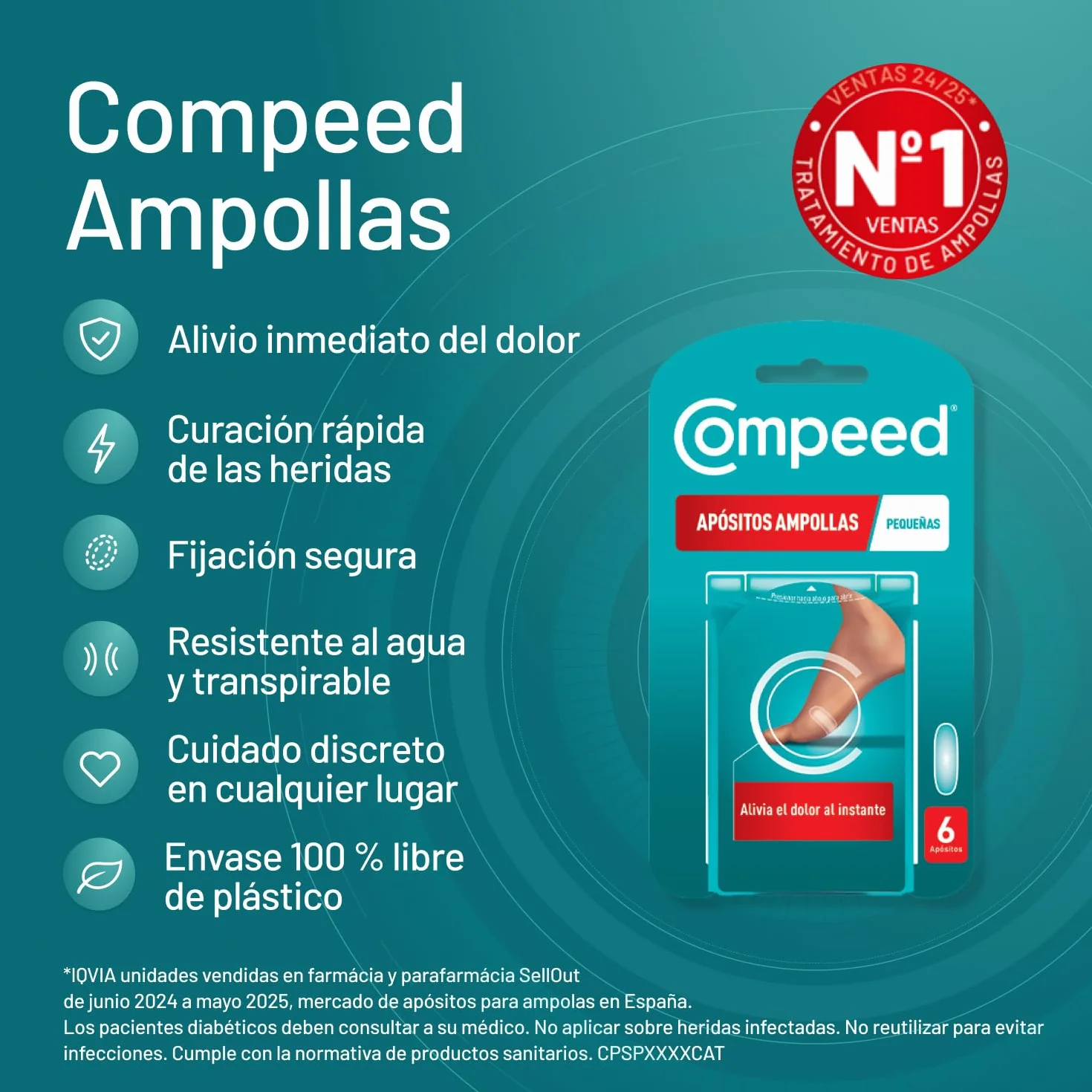 COMPEED Ampollas Pequeñas Apósitos Hidrocoloides Pack 6 uds.