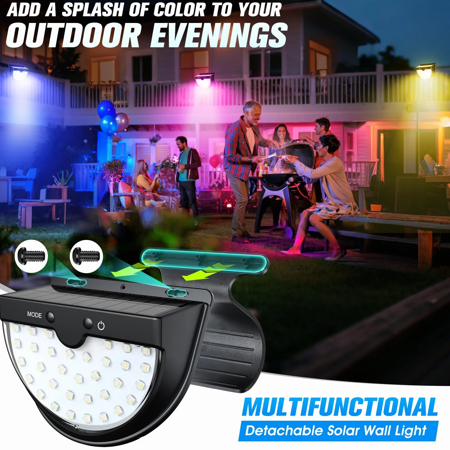 PoolLeader Luces Piscina Solares LED Multicolor Impermeable Antigolpes para Piscinas Elevadas