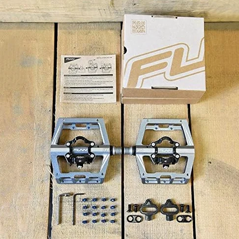 Funn Mamba Pedales Automáticos MTB, Una Cara, Calas SPD (Verde) | cuerpo aleación 6061 CNC, eje CrMo 9/16, rodamiento sellado con casquillo DU, para BMX y gravel