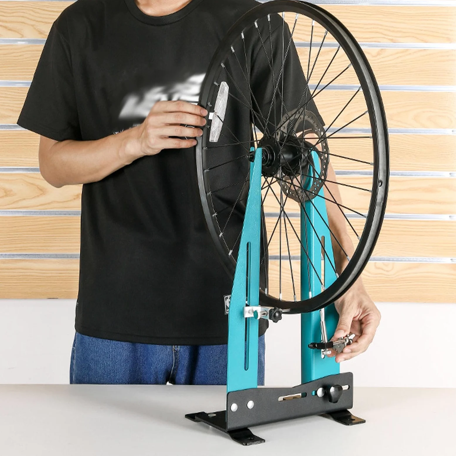 Soporte de llanta ajustable, herramienta de alineación de de bicicleta | soporte flexible para mantenimiento, grandes herramientas para maletero de llanta con llaves de radios libres y resistente