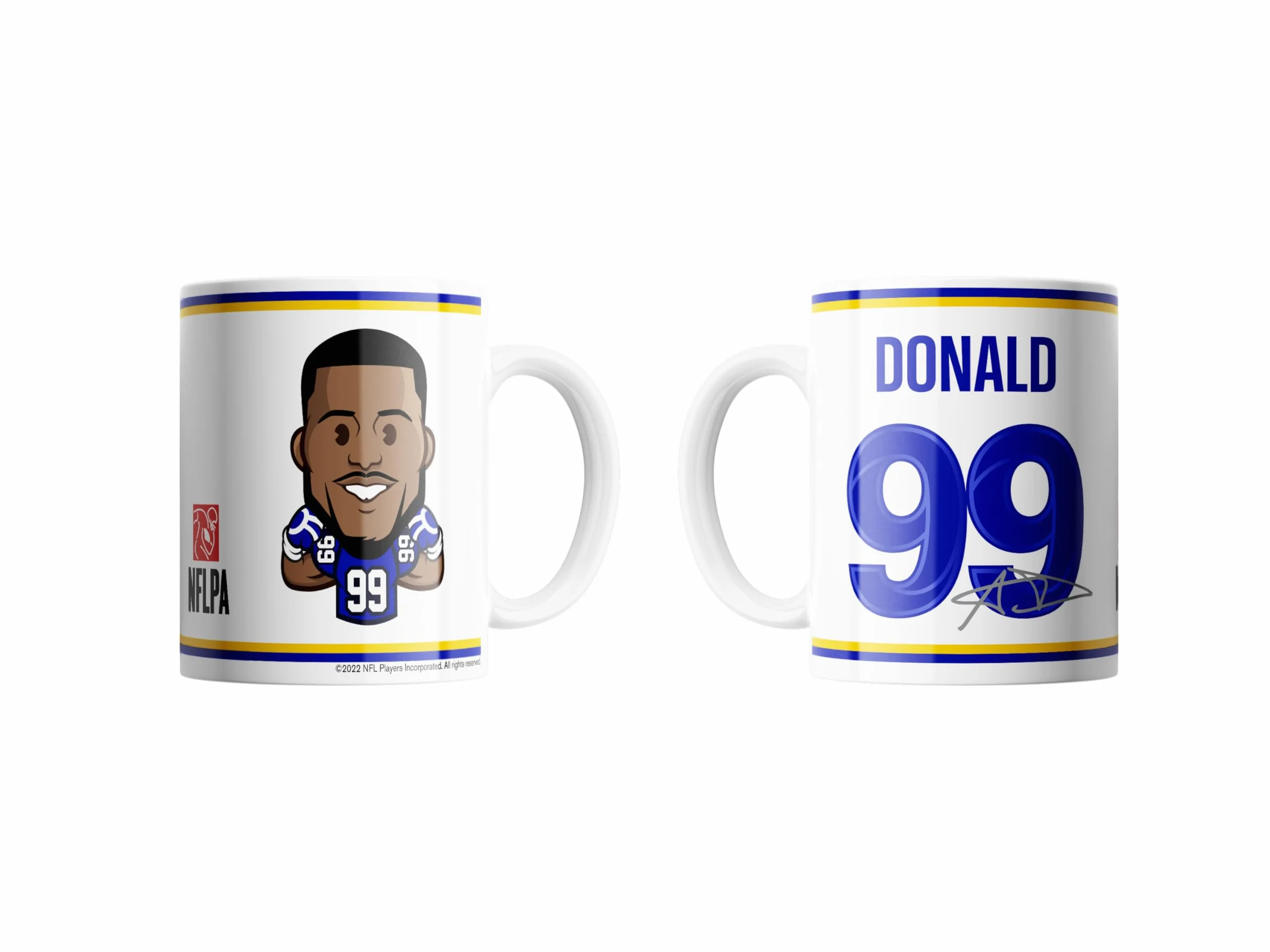 Taza gigante de Los Angeles Rams Aaron Donald Emoji de Los Ángeles.