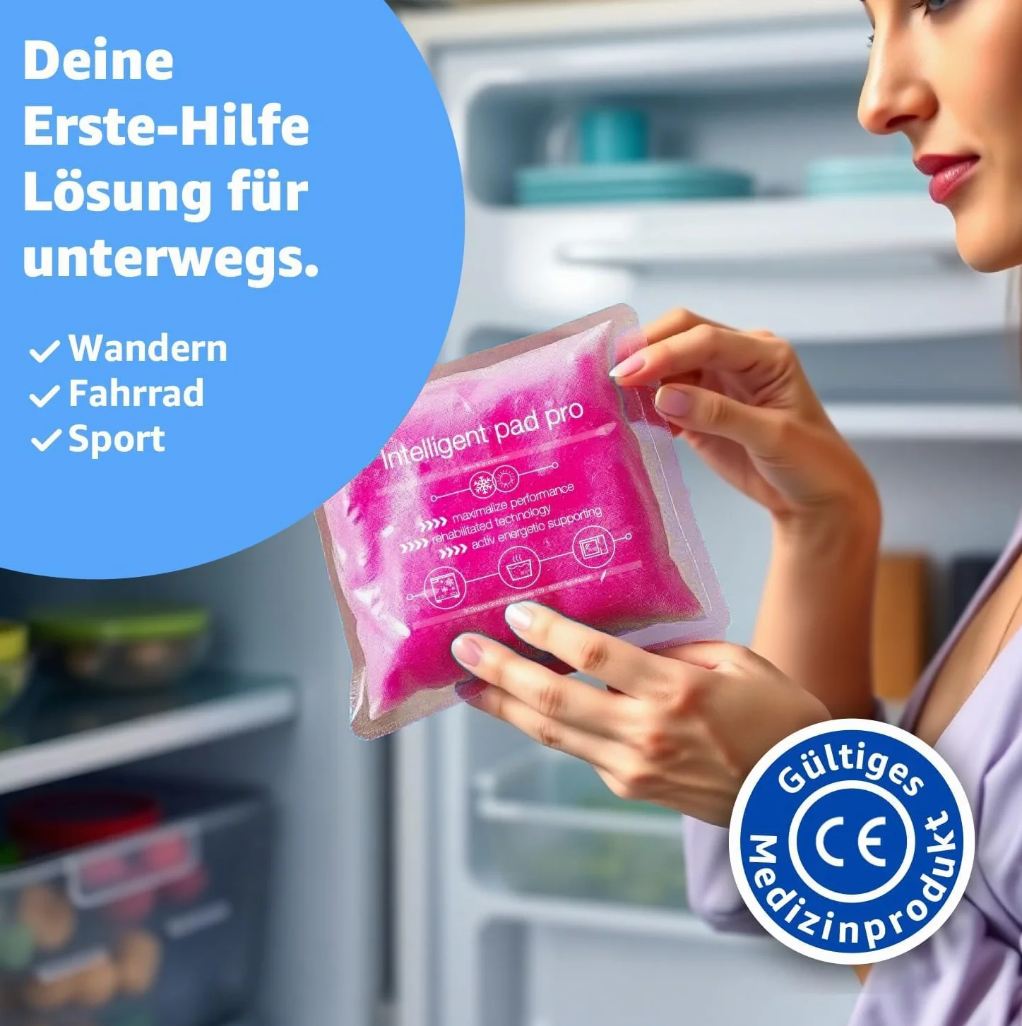 TK Gruppe Timo Kingler Set almohadillas refrigerantes gel frío 2x Rosa 29x12 cm