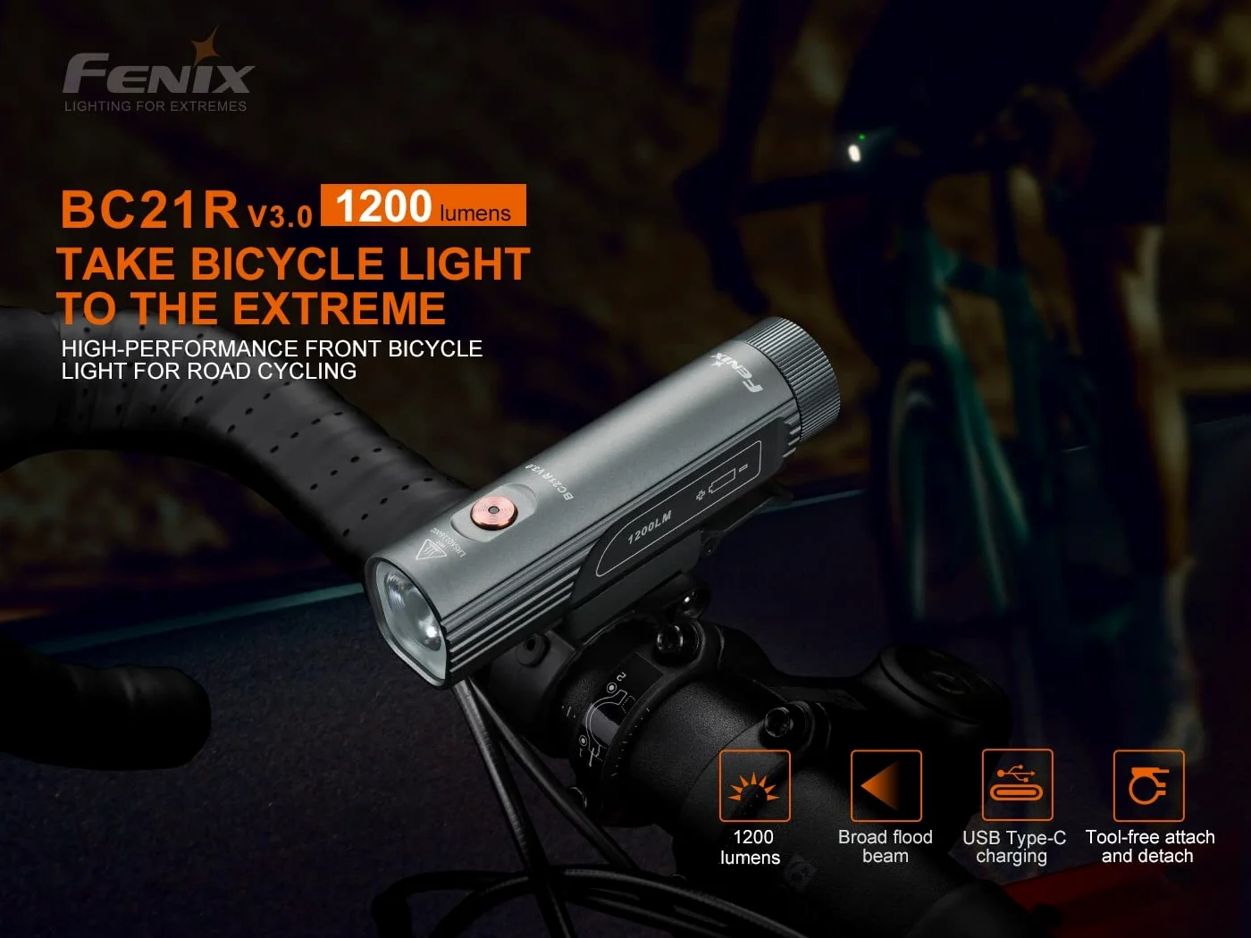 fenix BC21R v3.0 - Luz para Bicicleta de montaña y Senderismo