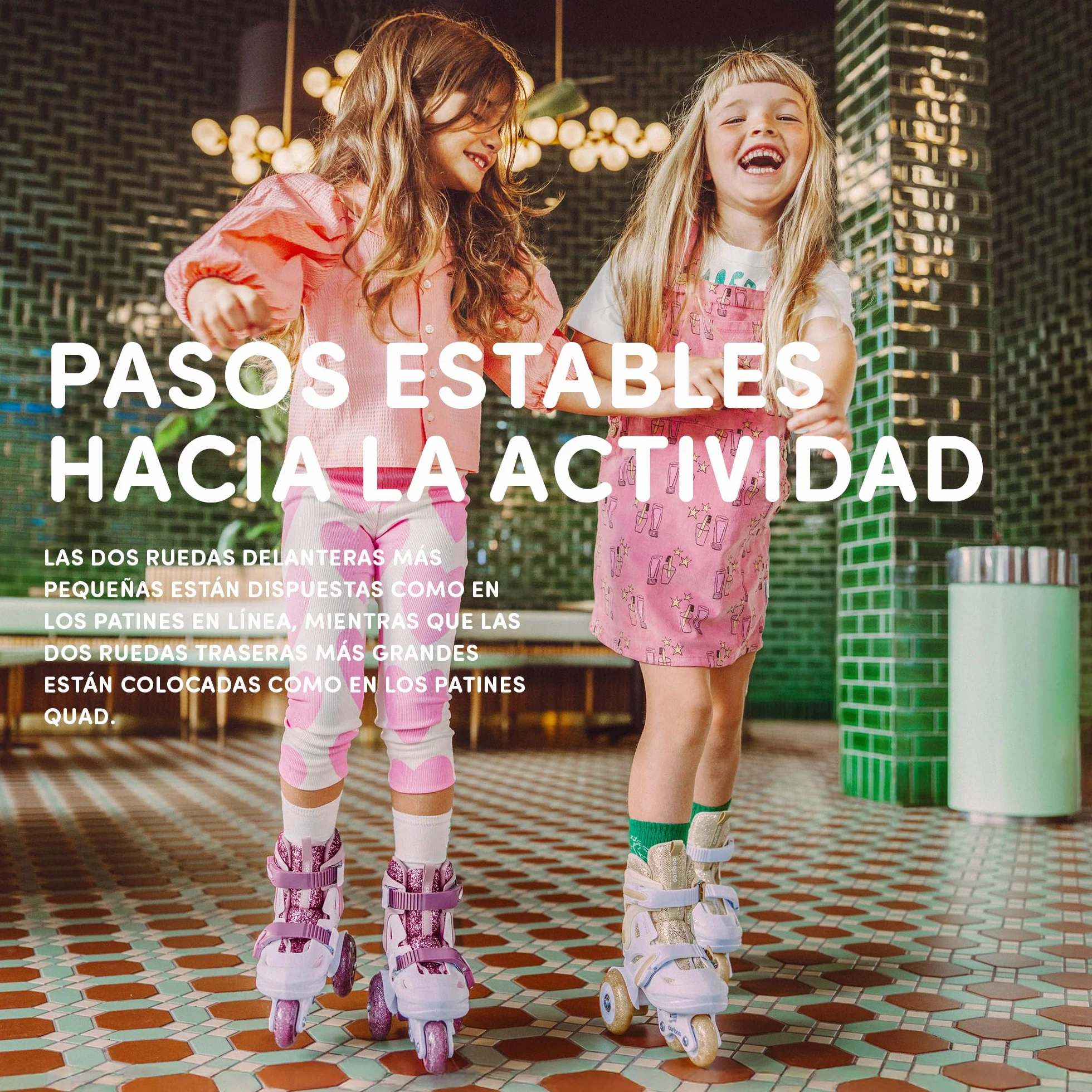 Cariboo Patines En Línea para Niños Principiantes Tamaños Ajustables con Ruedas Purpurina Ballerina