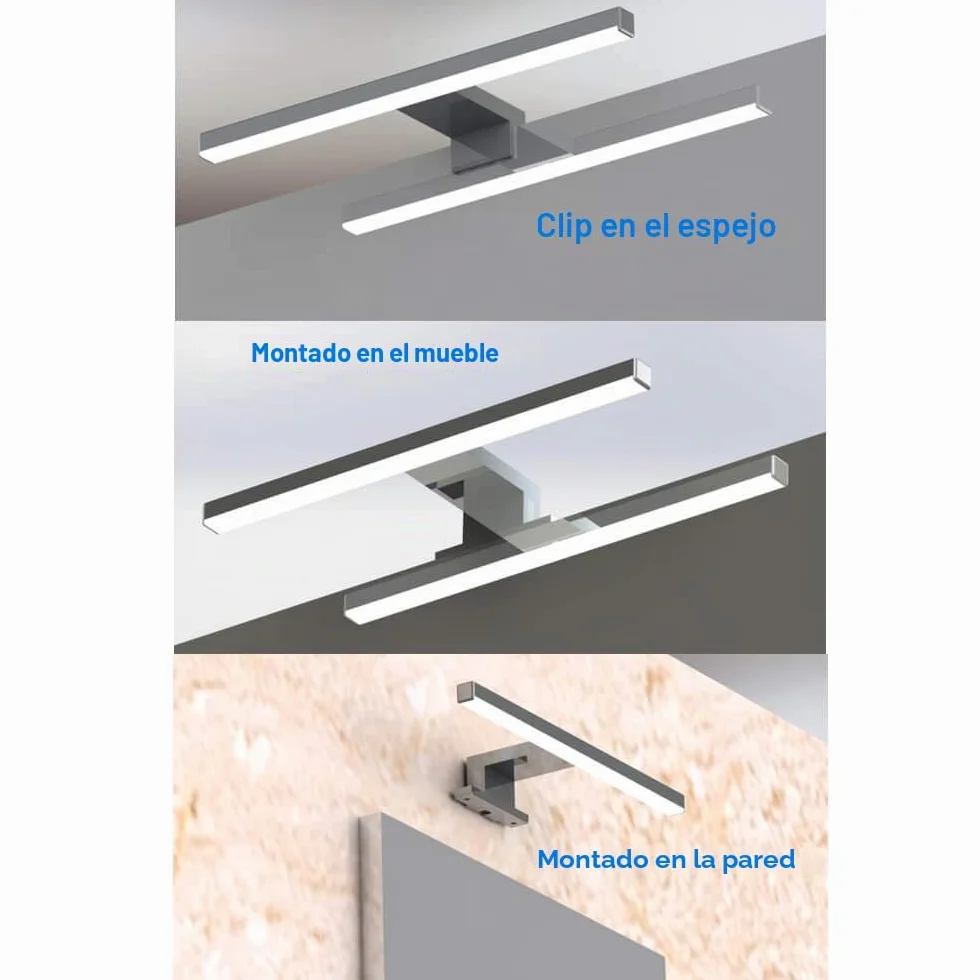 Lámpara de Espejo Baño LED 5W 30cm 400LM Blanco Neutro 4000K IP44 230V Aplique Pared