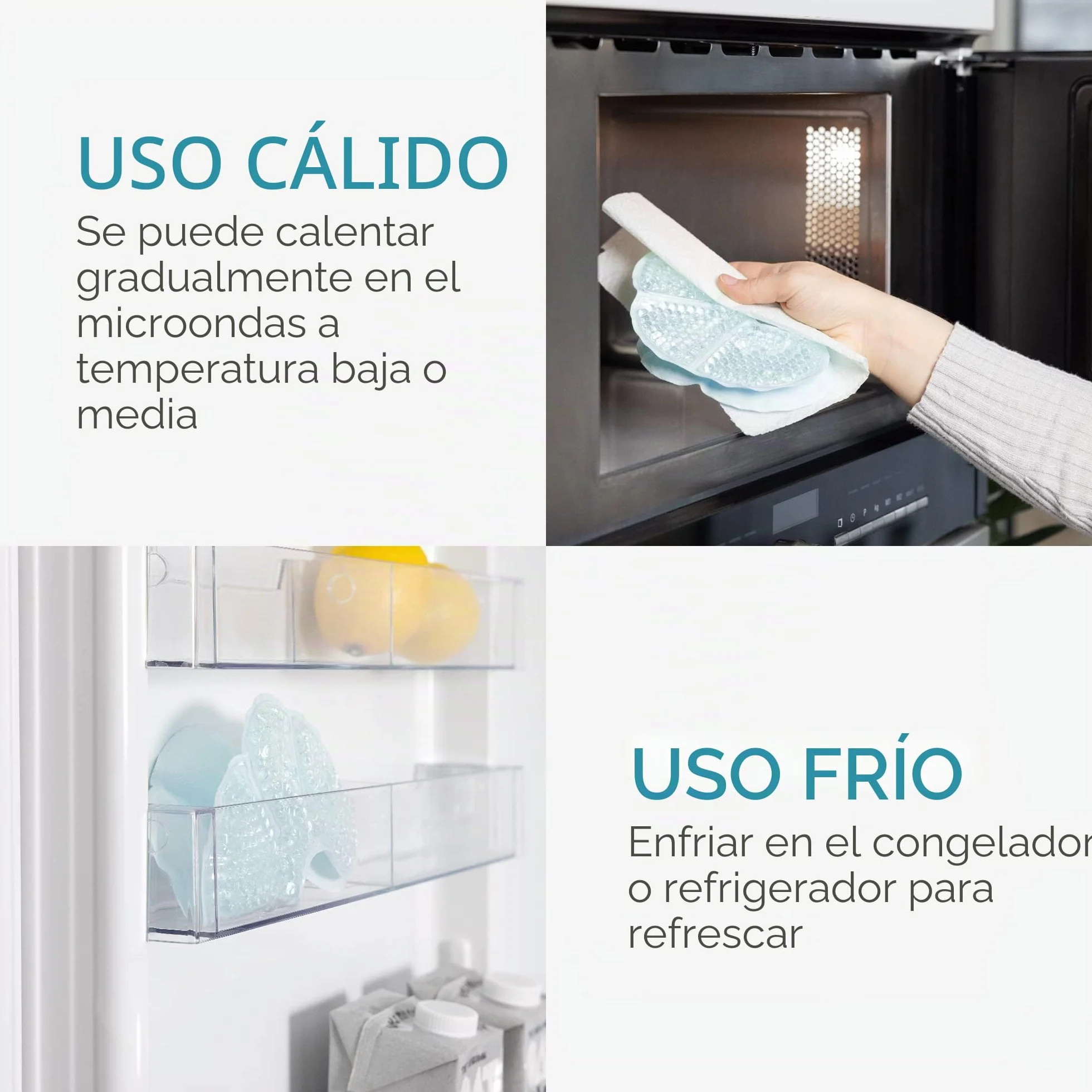 Navaris Bolsas de gel frío calor Set 2 compresas para pecho lactancia Almohadillas hielo maternidad Azul