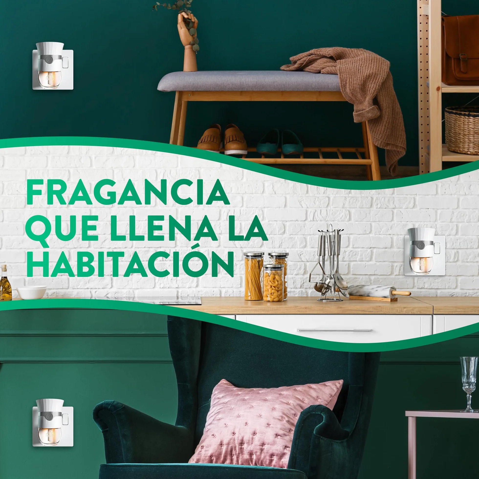 Air Wick Pack de 3 Recambios Ambientador Eléctrico Lavanda con Aceites Esenciales