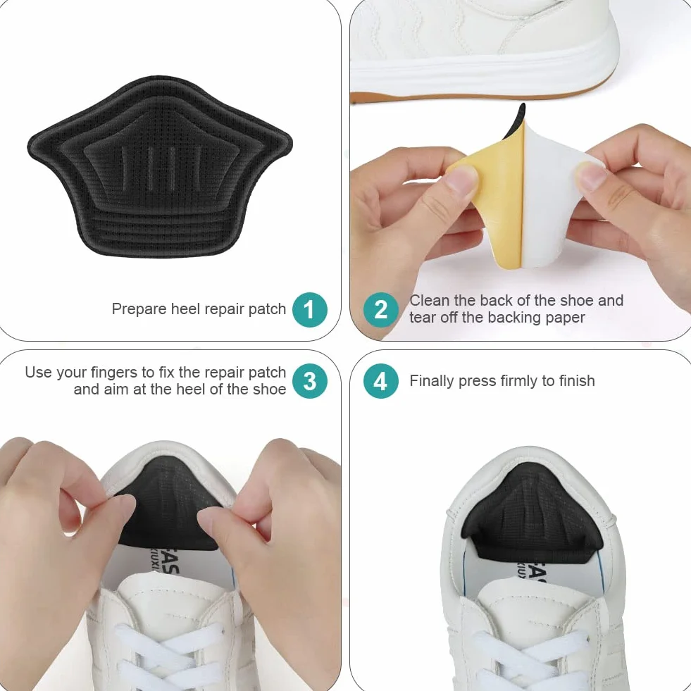 ACWOO Almohadillas De Talón Autoadhesivas, Plantillas Zapatos Esponja, 10mm, Evitar Ampollas
